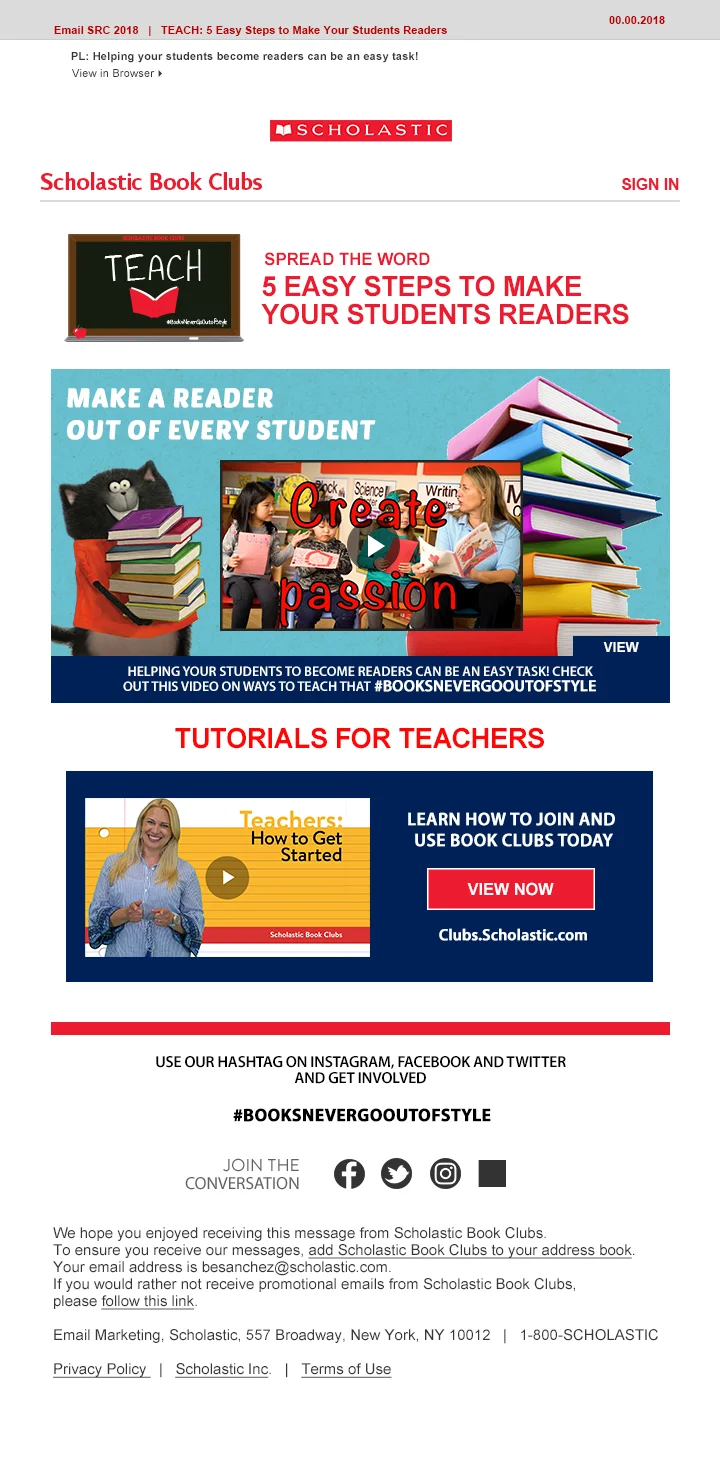 TEACH Email Blast