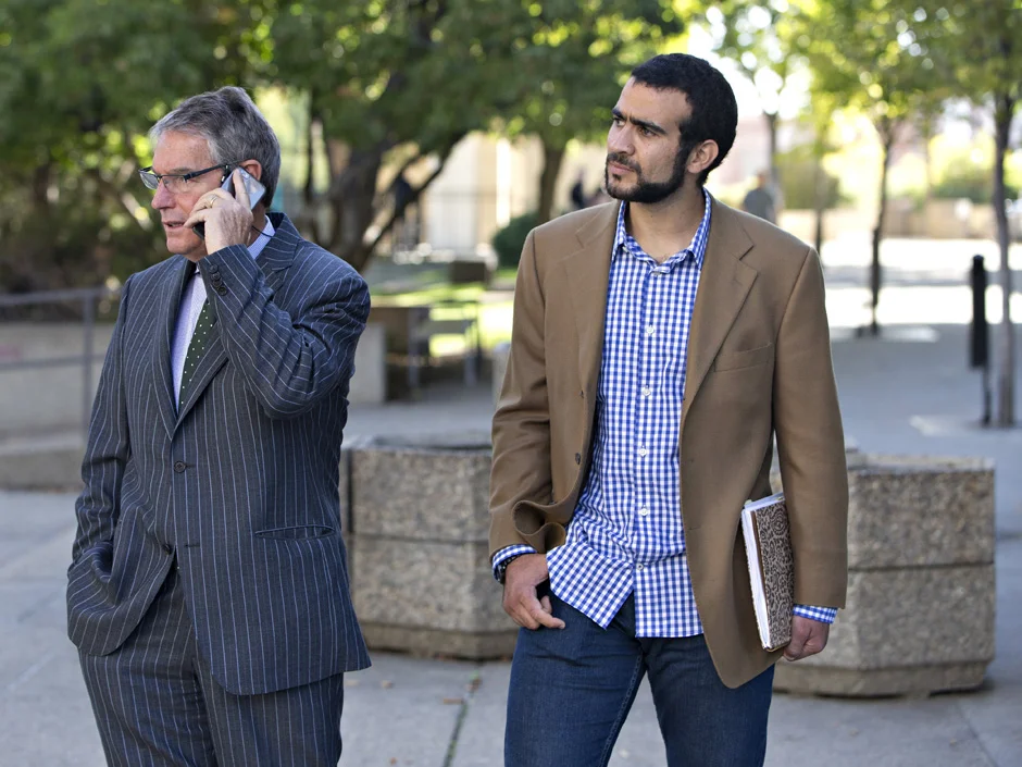 Omar Khadr (left), pictured with Dennis Edney in 2015. 