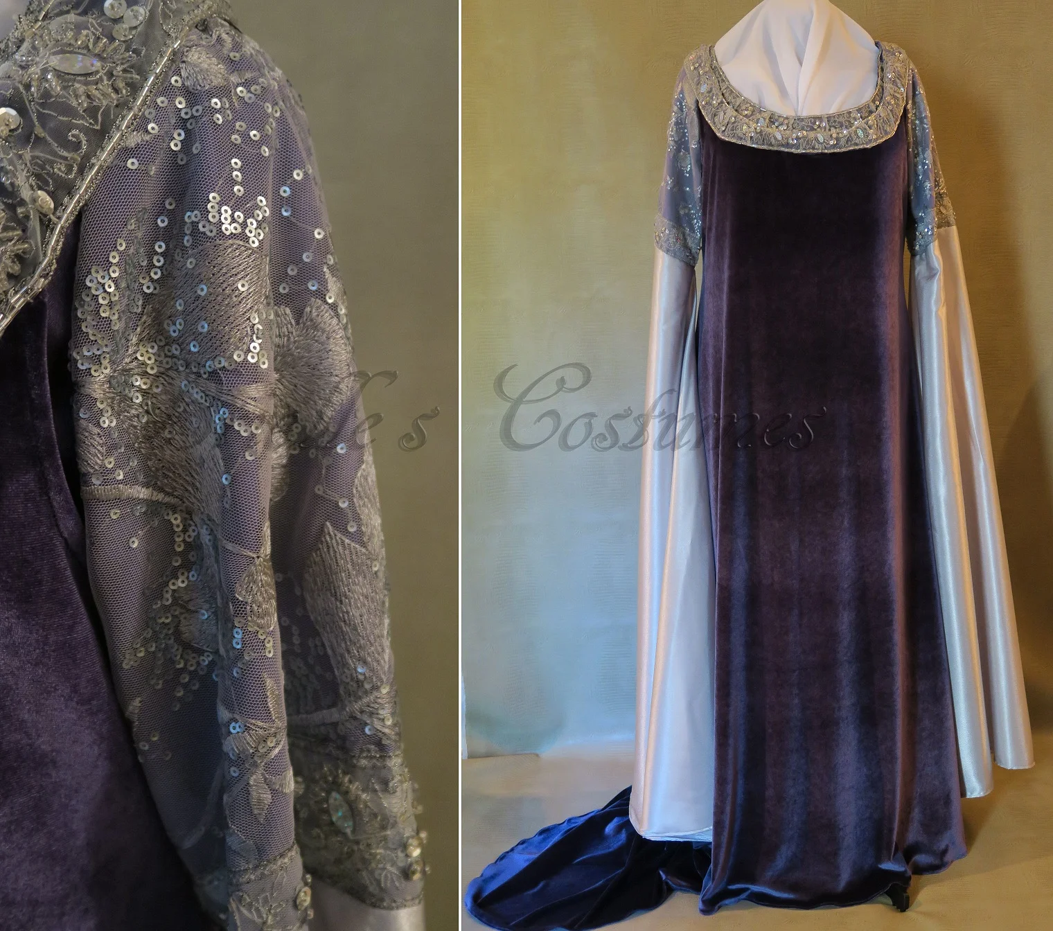 blue elven dress