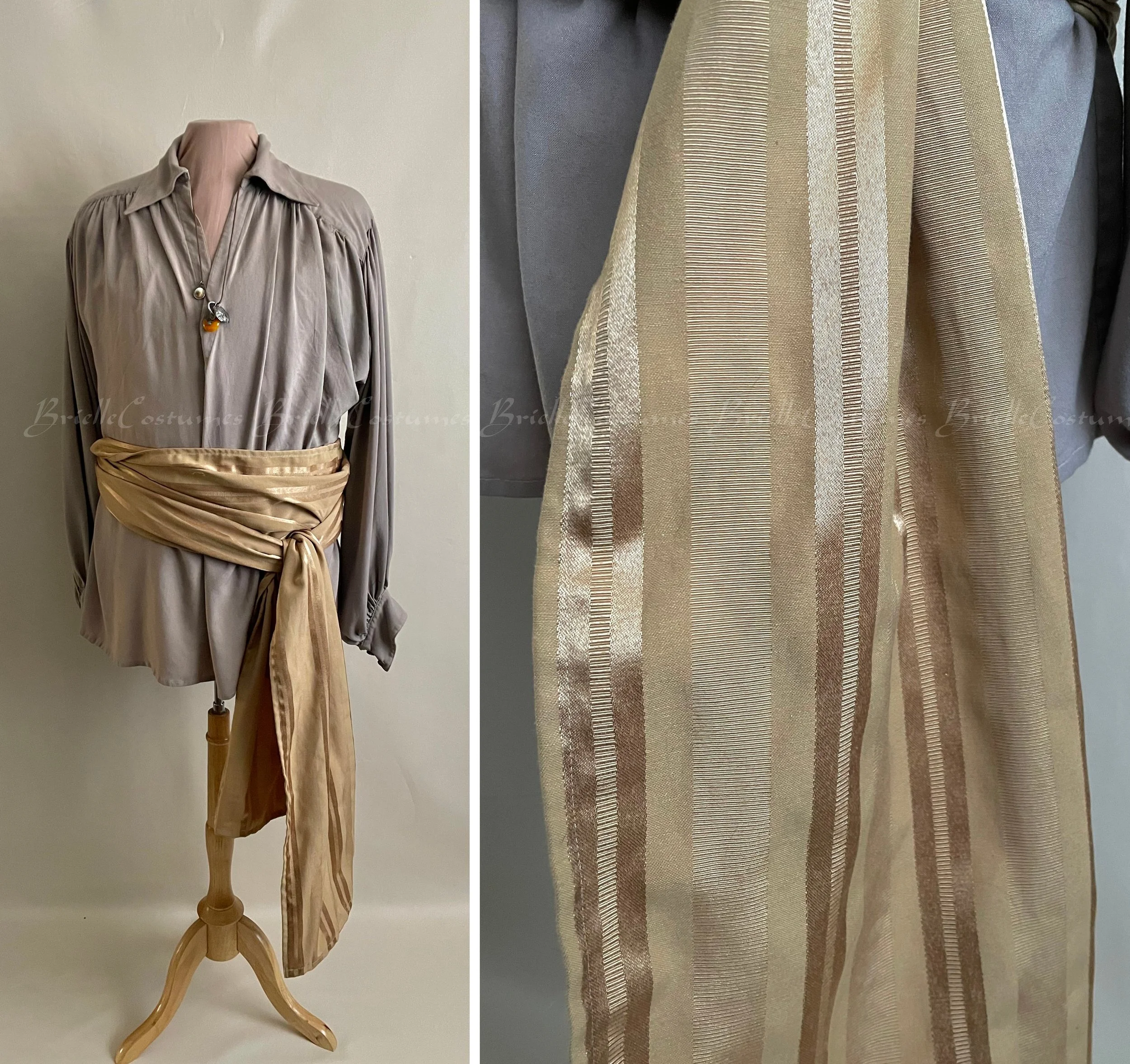 Pirate Sash - Tan Gold, XL Long