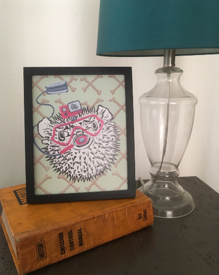 Outspoken Rhino Britney Spears toxic puffer fish print