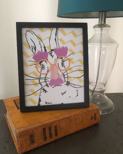 Outspoken Rhino Groucho Marx comedian rabbit print