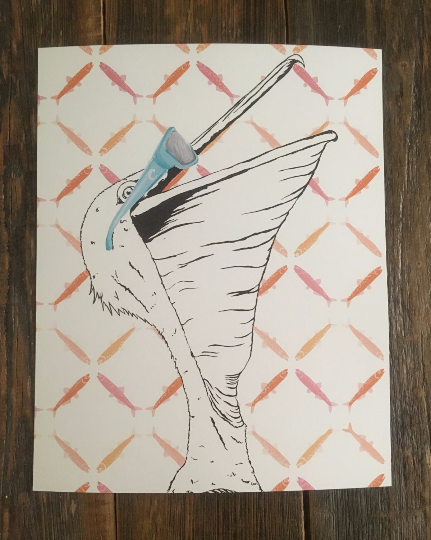 Outspoken Rhino Nigel brown pelican Costa sunglasses painting