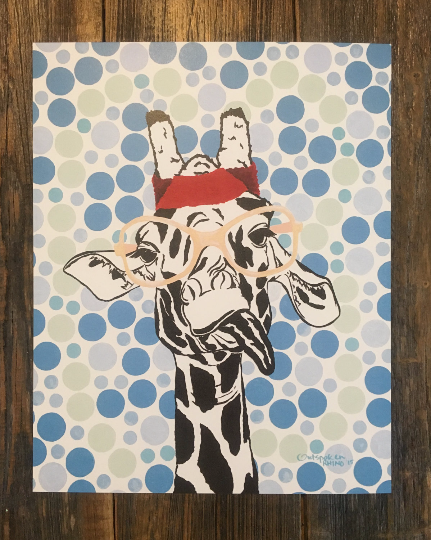 Outspoken Rhino Olive Little Miss Sunshine color blind giraffe painting