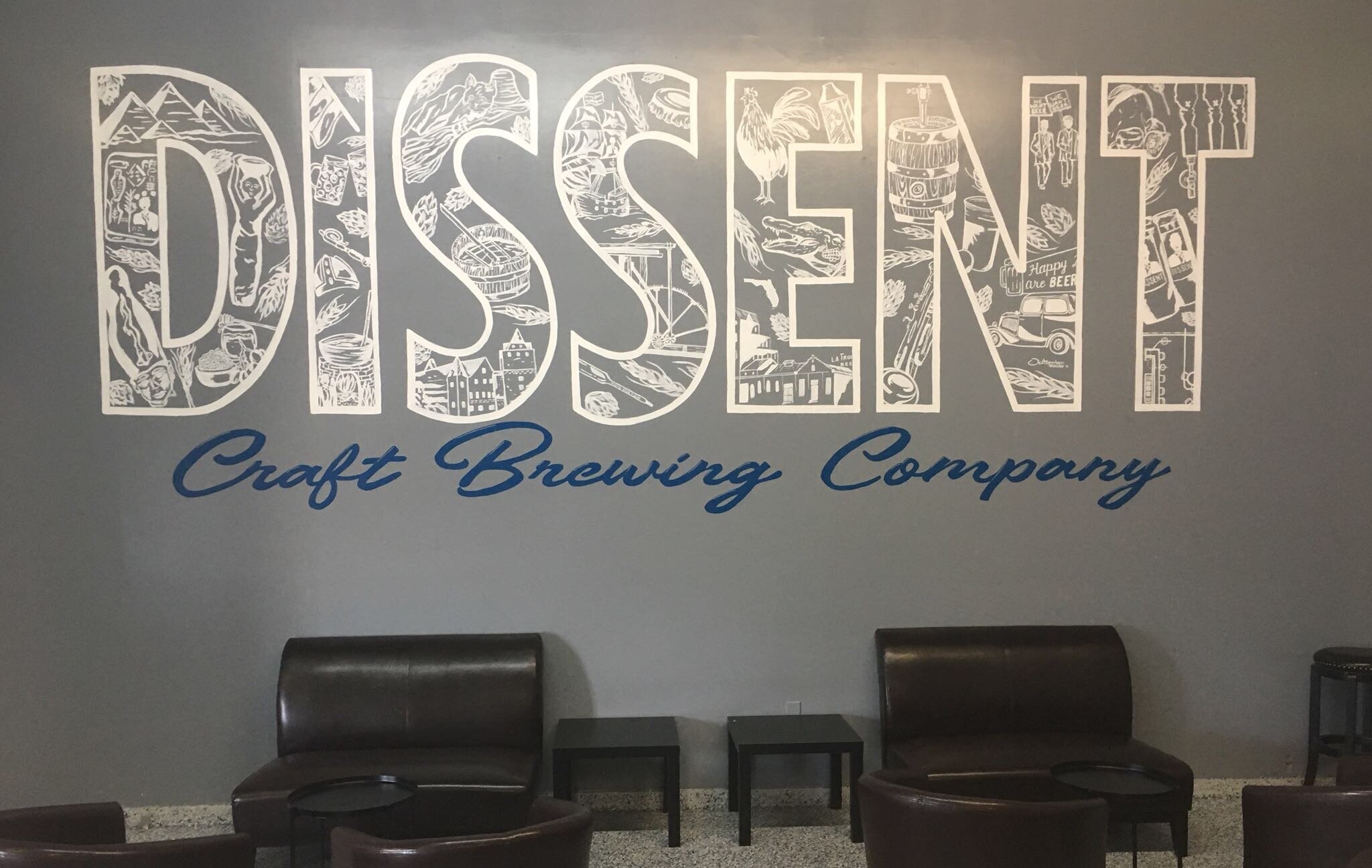 Dissent Craft Brewing Company - history of beer mural
