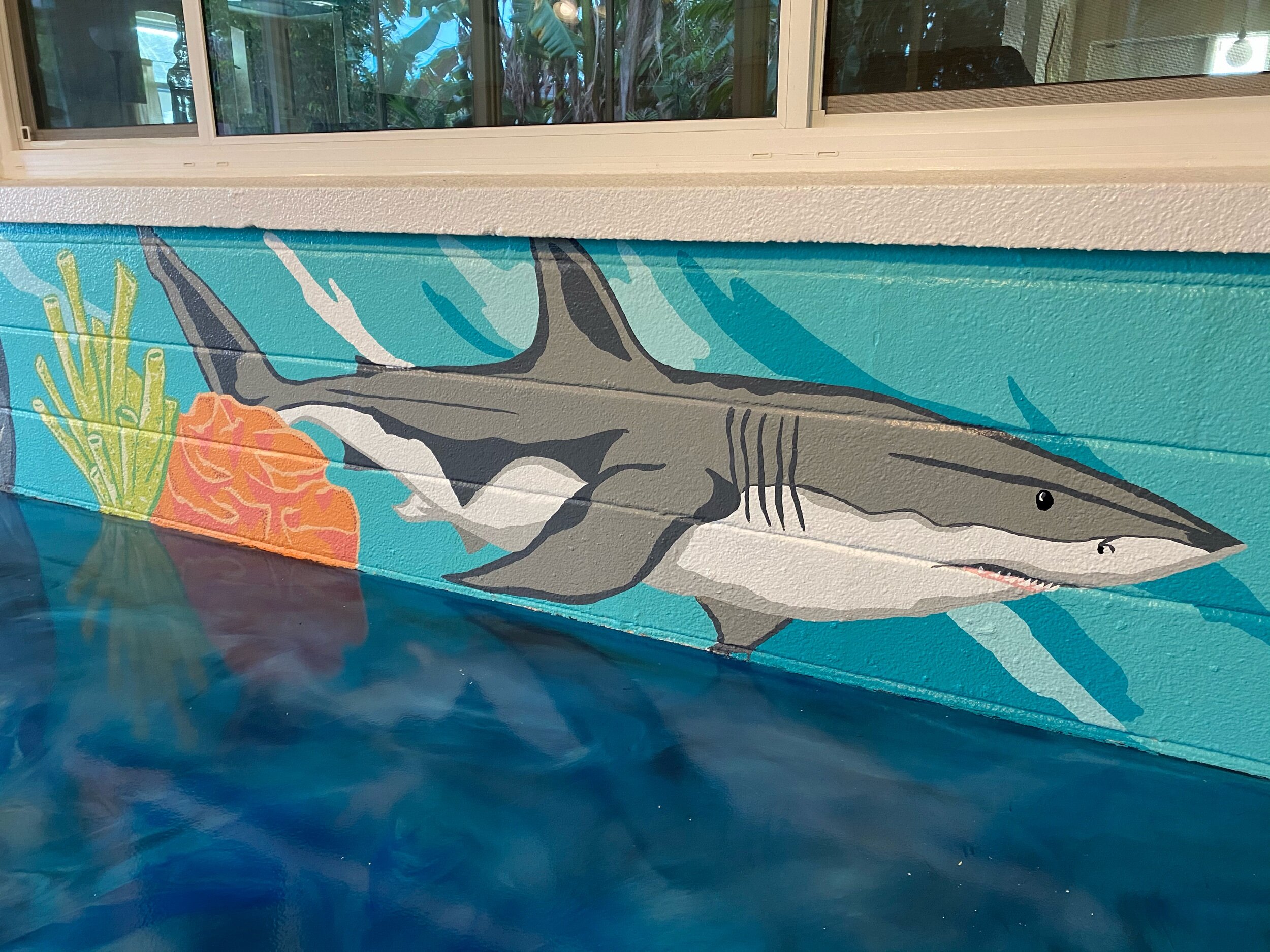 Ocean mural of shark