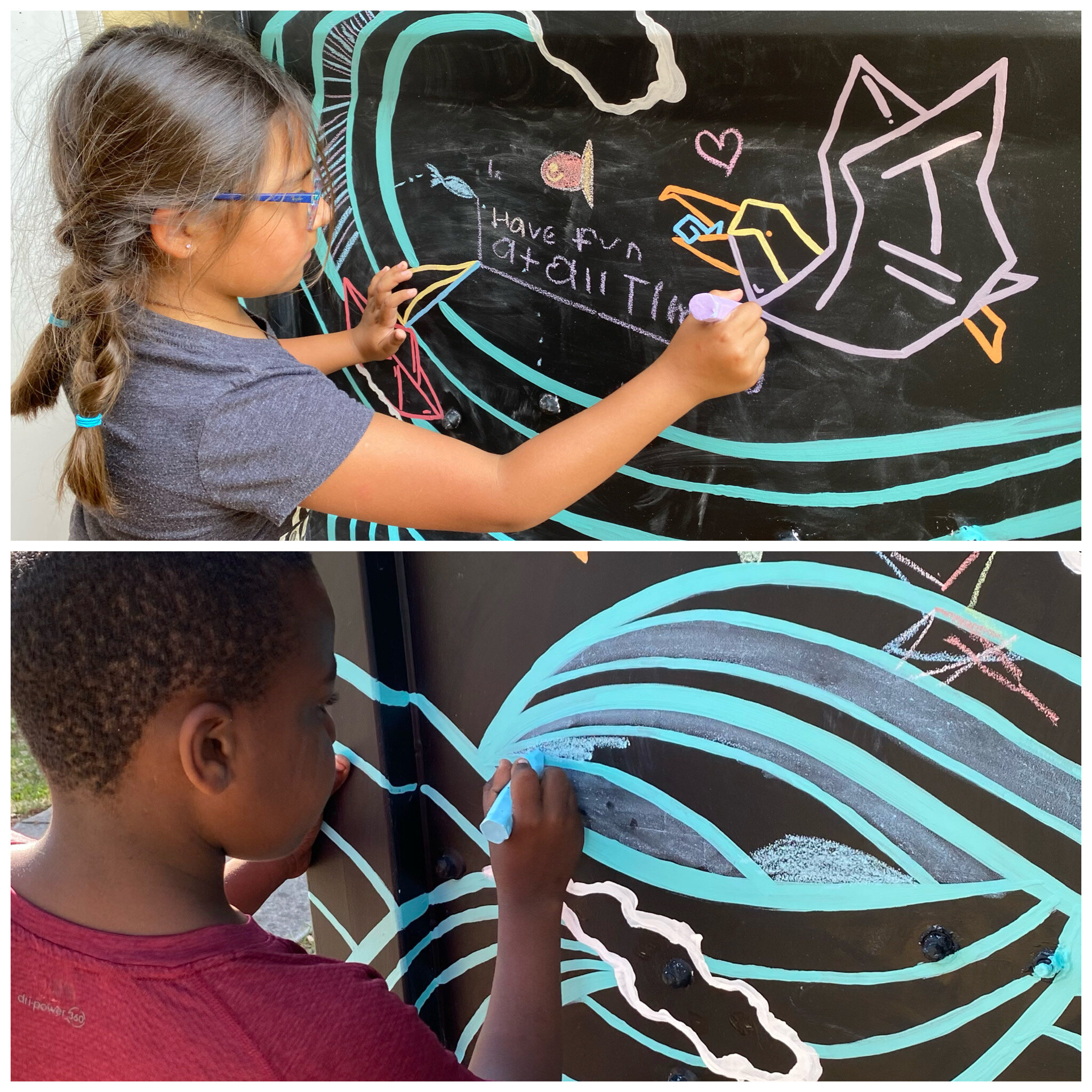 Ocean chalkboard mural