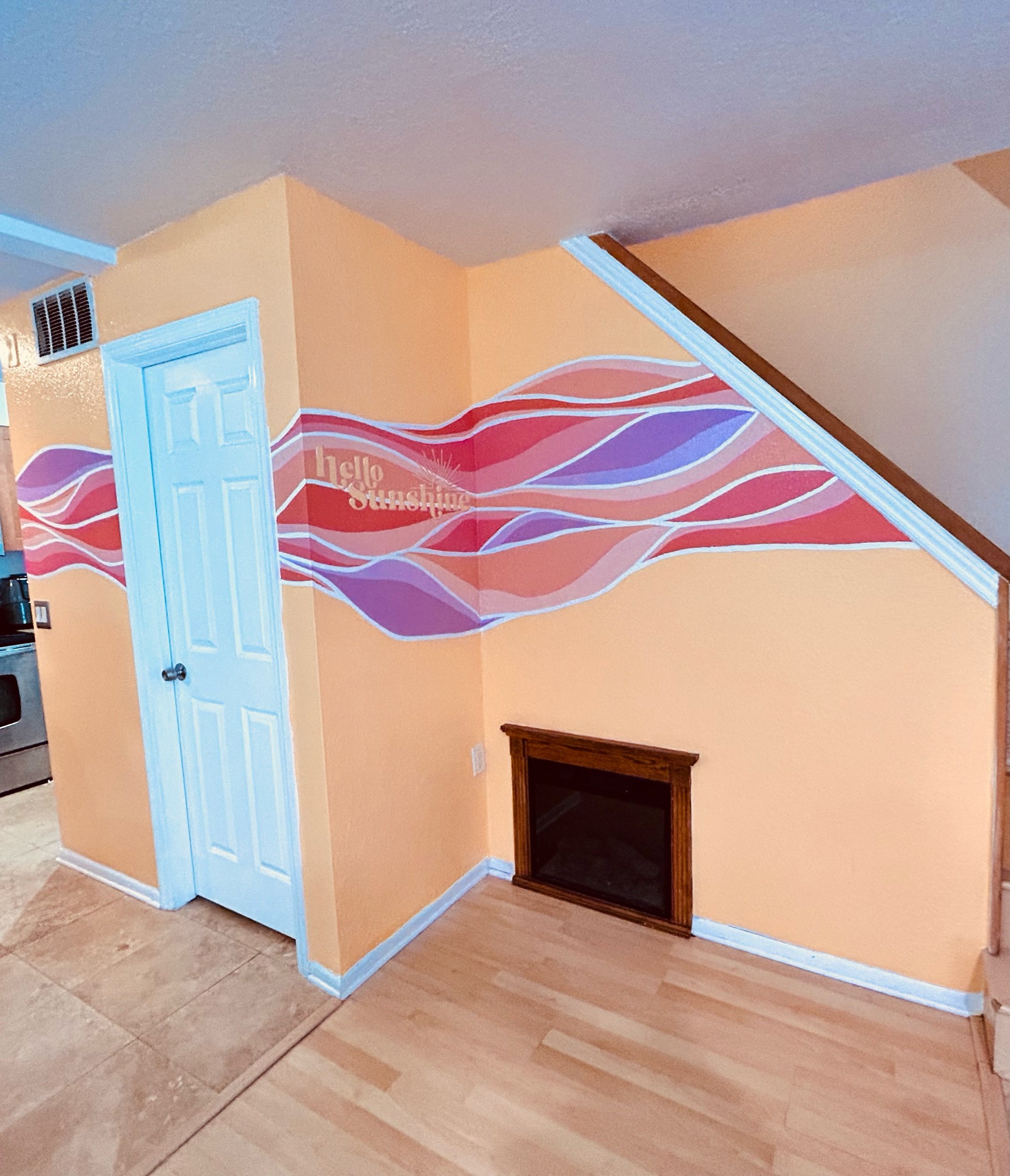 Abstract waves mural