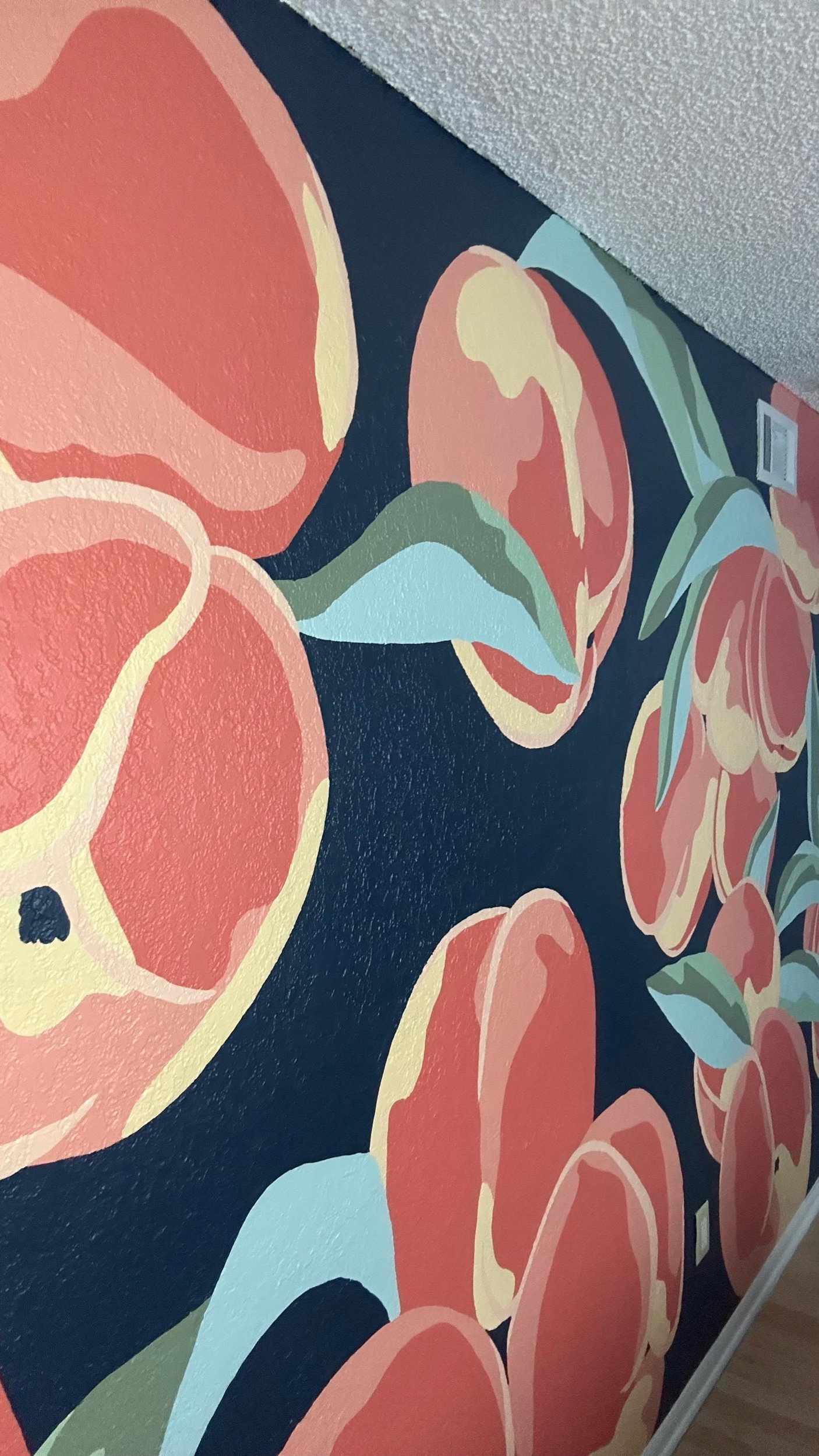 For the love of peaches wall mural close-up