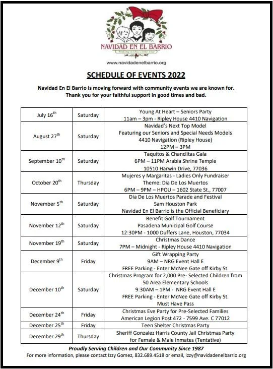 2022 Calendar of Events