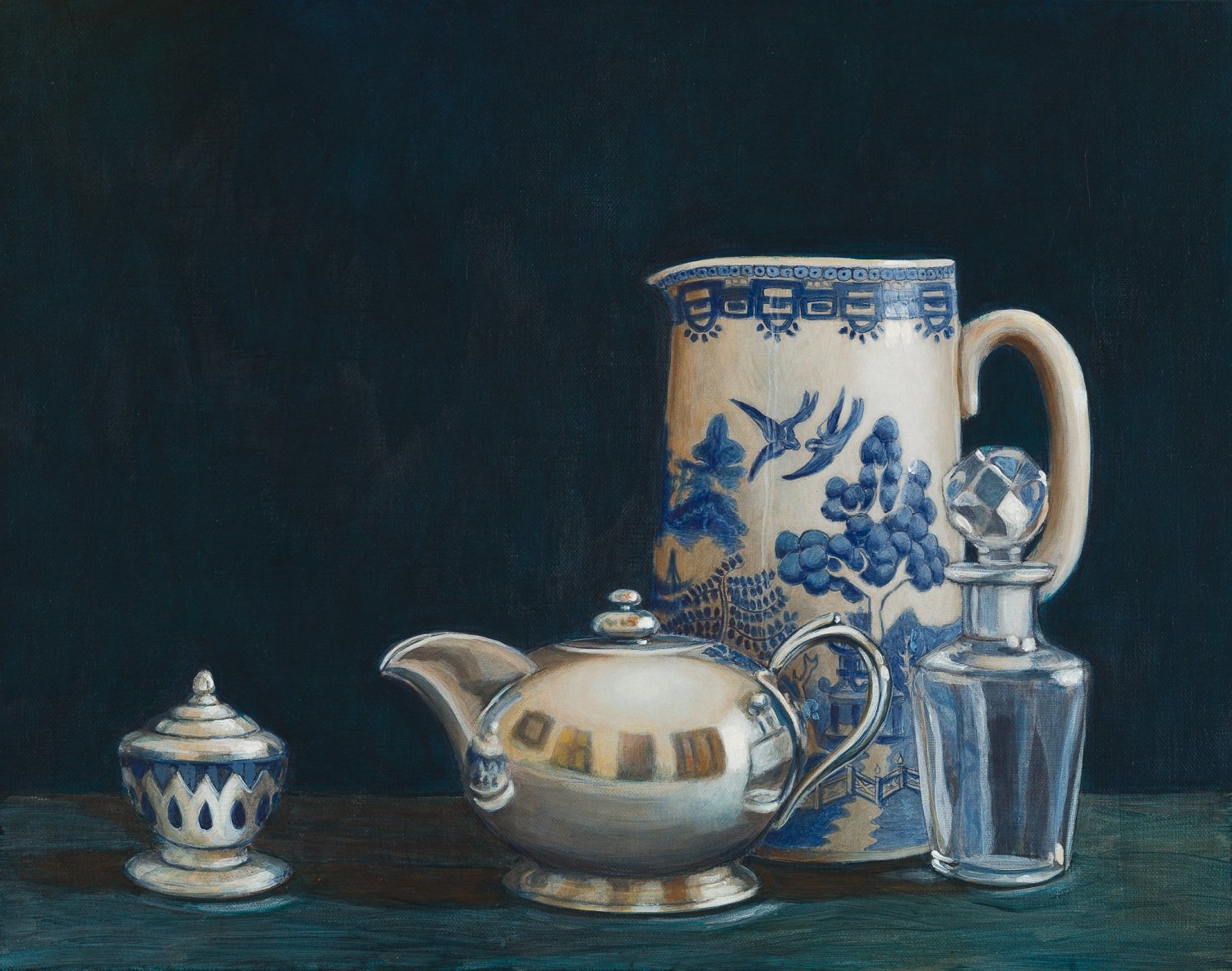 Silver Teapot and Willow Jug ls.jpg