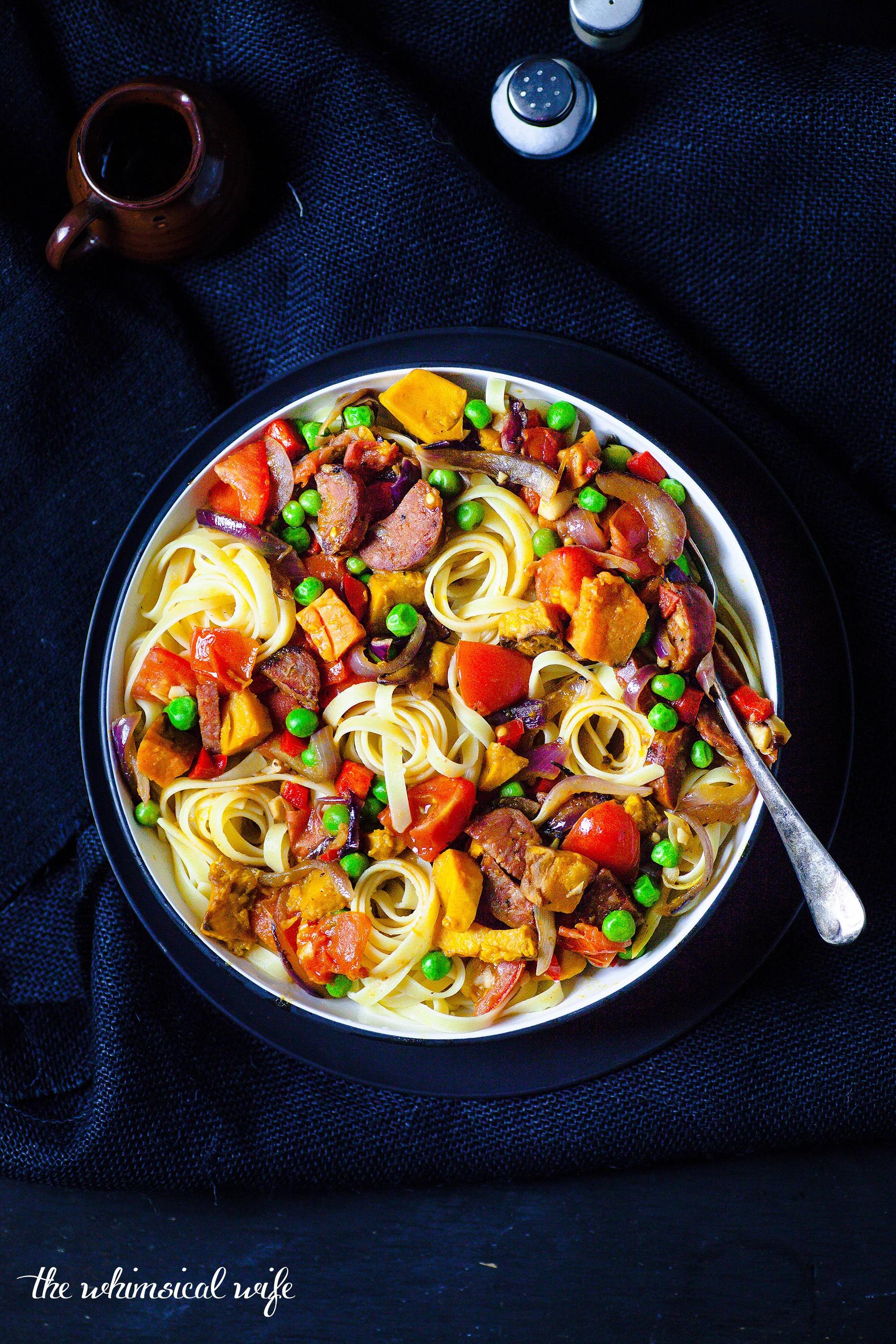 Roasted Pumpkin, Chorizo & Vegetable Pasta