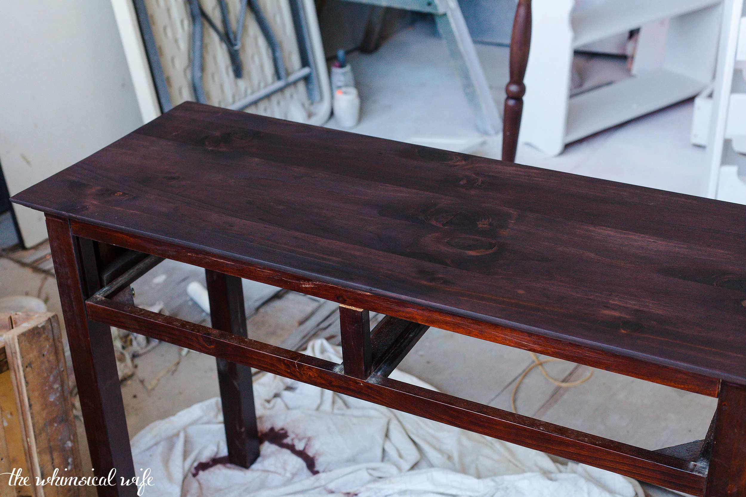 Mid Century Hall Table Makeover