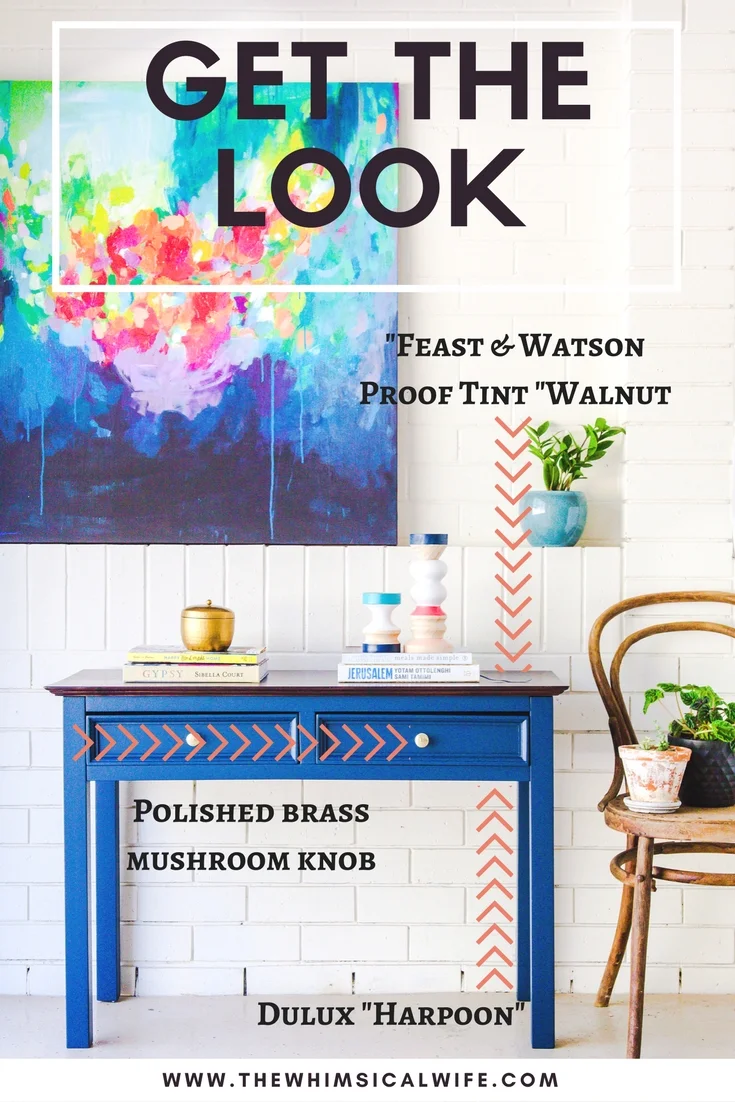 Mid Century Hall Table Makeover