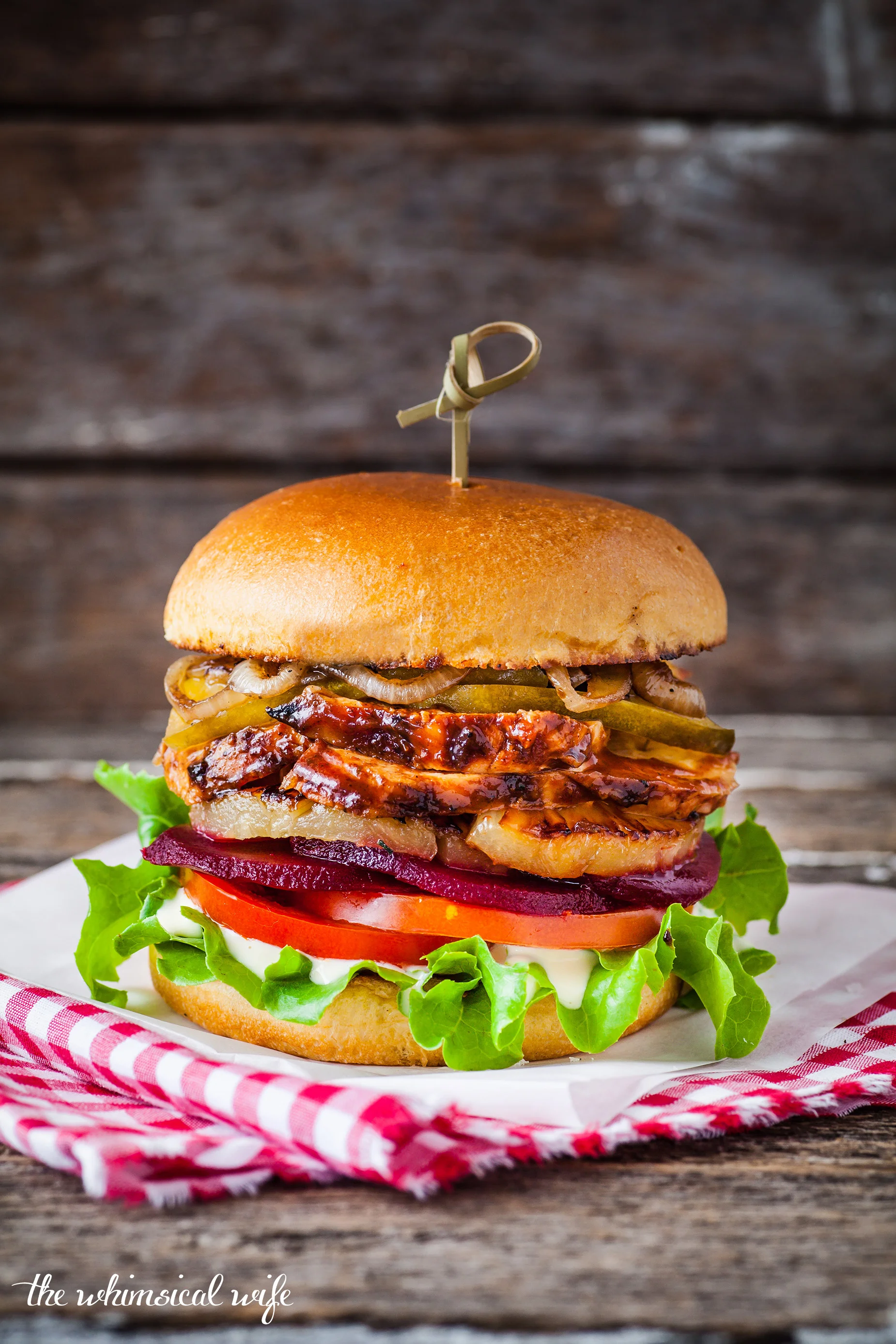 Sticky BBQ Chicken Burger With Steakhouse Fries