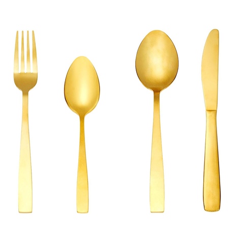 16 Piece Gold Look Cutlery Set