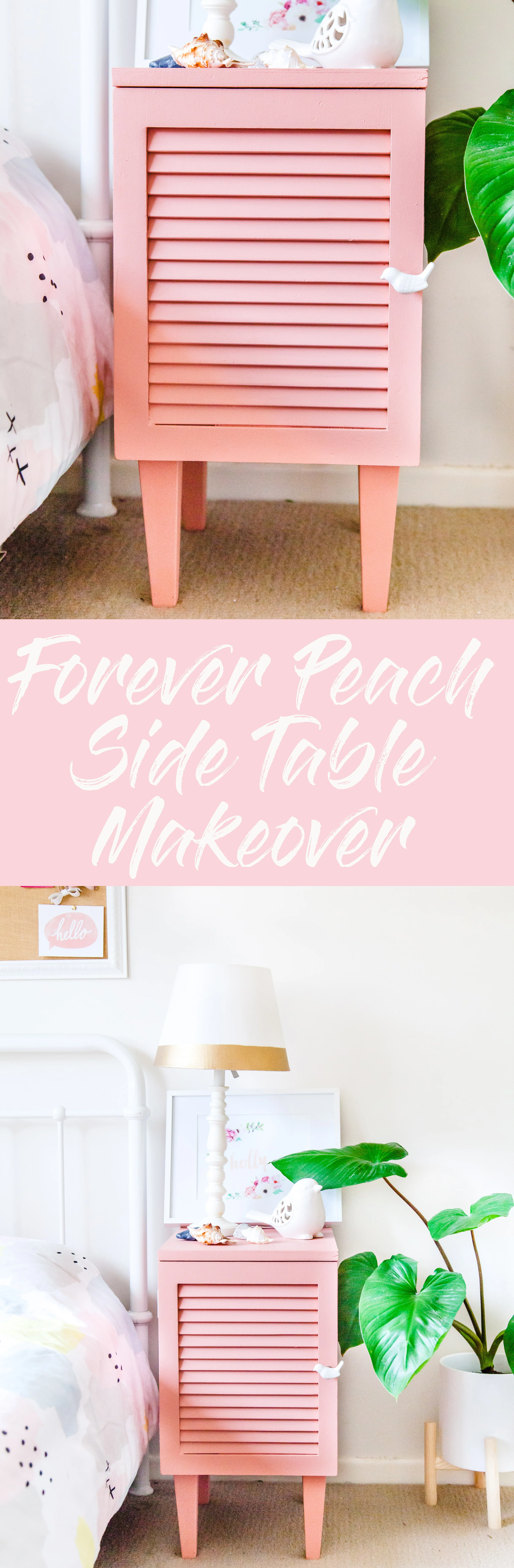 Soft & Sweet Peach Side Table Makeover