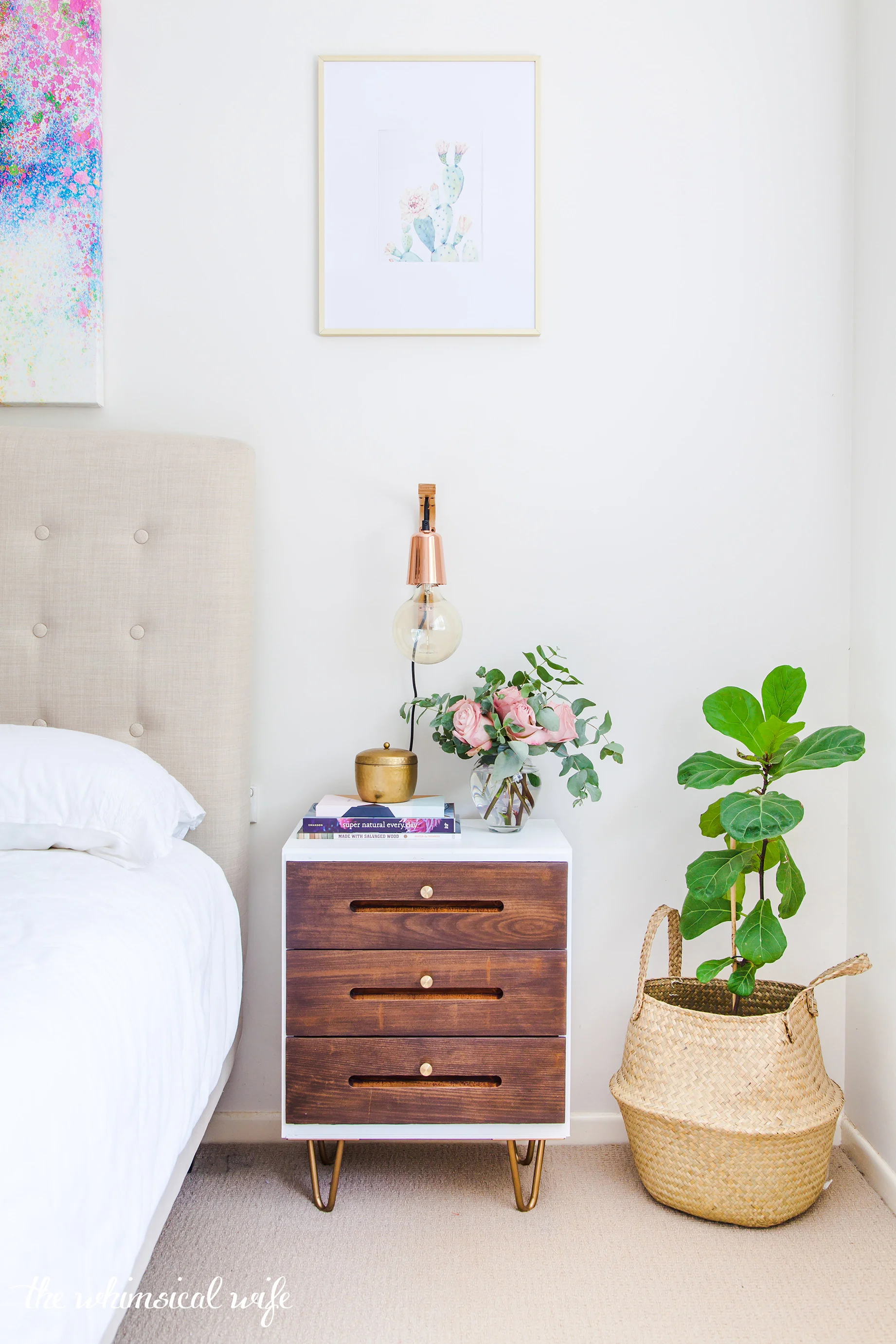 Mid Century Modern Side Table Makeover | The Whimsical Wife