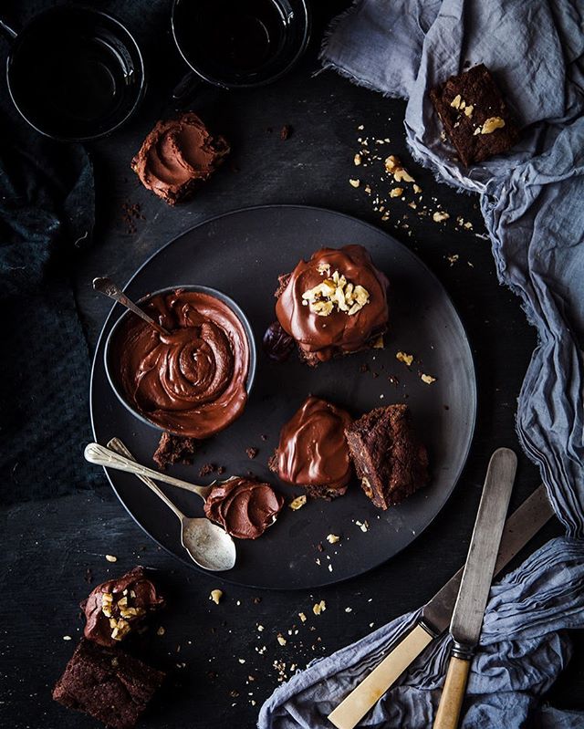 Because tomorrow is hump day and all hump days should have chocolate in it. These are my Double Chocolate Walnut Brownies ( GF &amp; DF) with Gooey Chocolate Frosting. Decadent, rich and perfect to offset those hump day feels. You&rsquo;ll thank me a