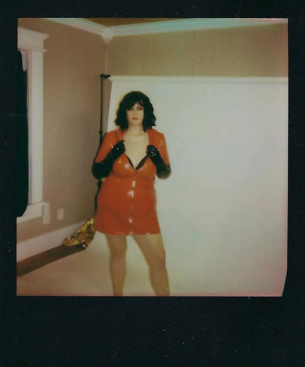 Polaroid photo of Beth-a-Lishus aka Lovesick Mary. Taken at Flesh & Flora Photography Studios in Denton Texas