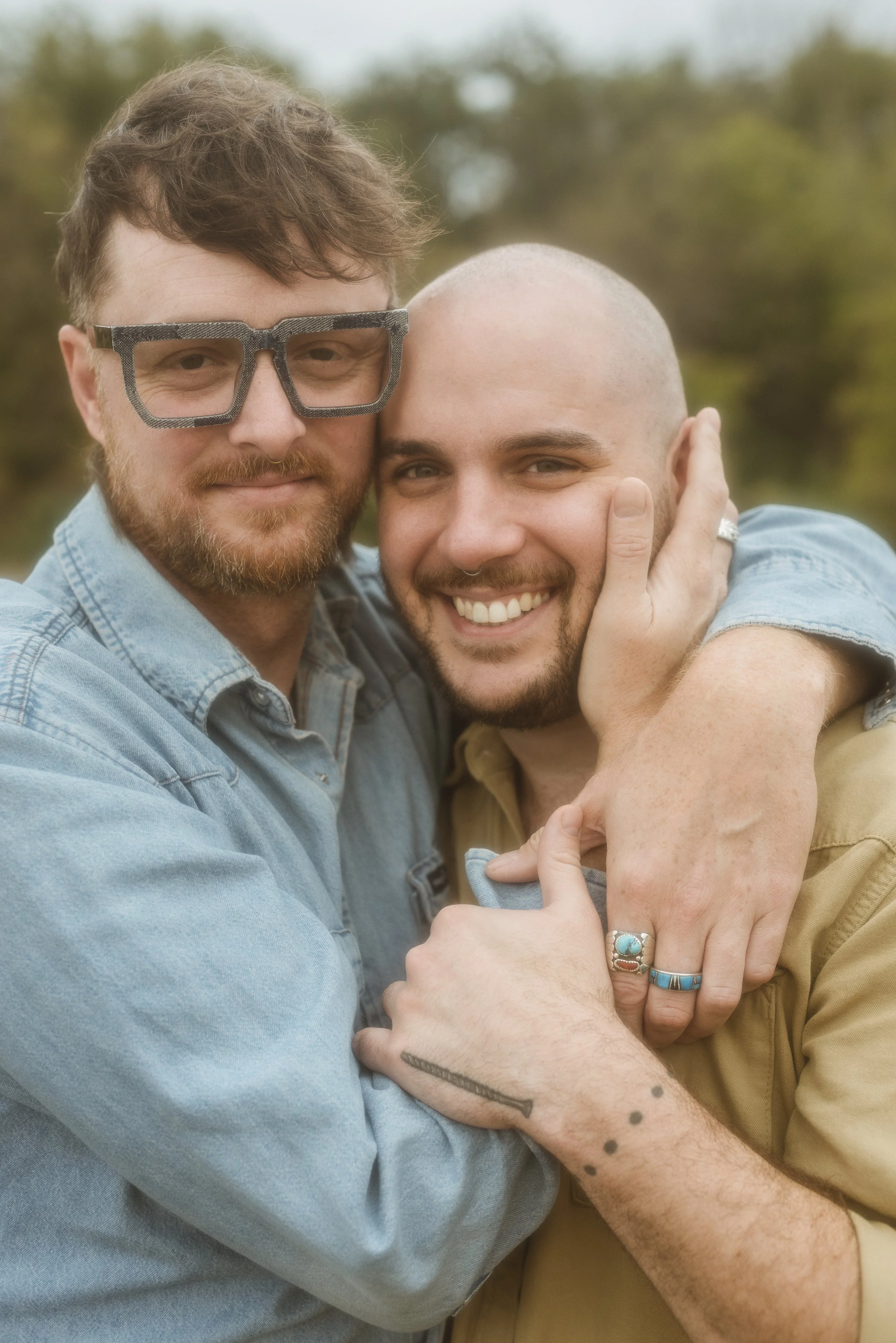 denton queer engagement photography taken at clear creek natural heritage center by flesh and flora photography