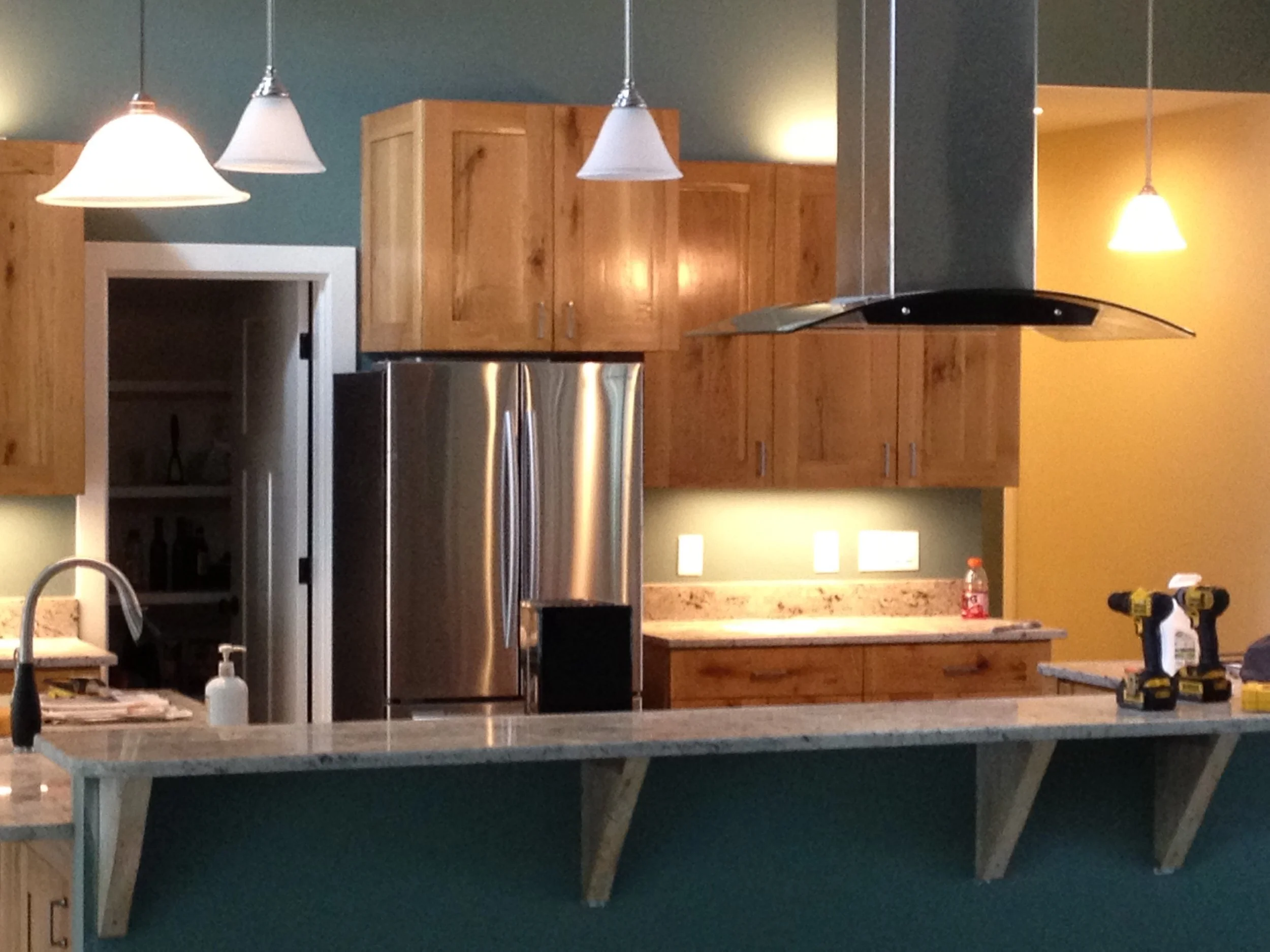 White Oak cabinetry built from a couple trees on the house site. 