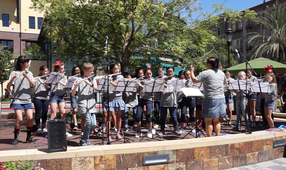 Flute choir performance at the final concert with Meerenai 