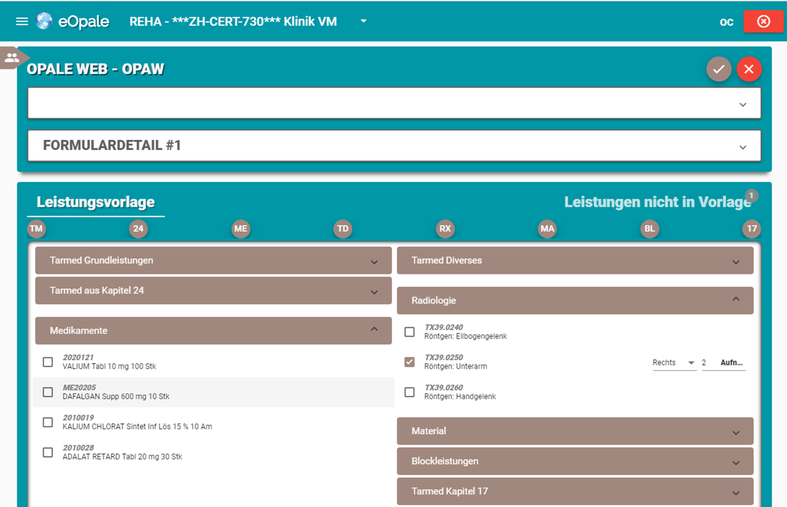 OPA-1150 Leistungserfassung eOpale