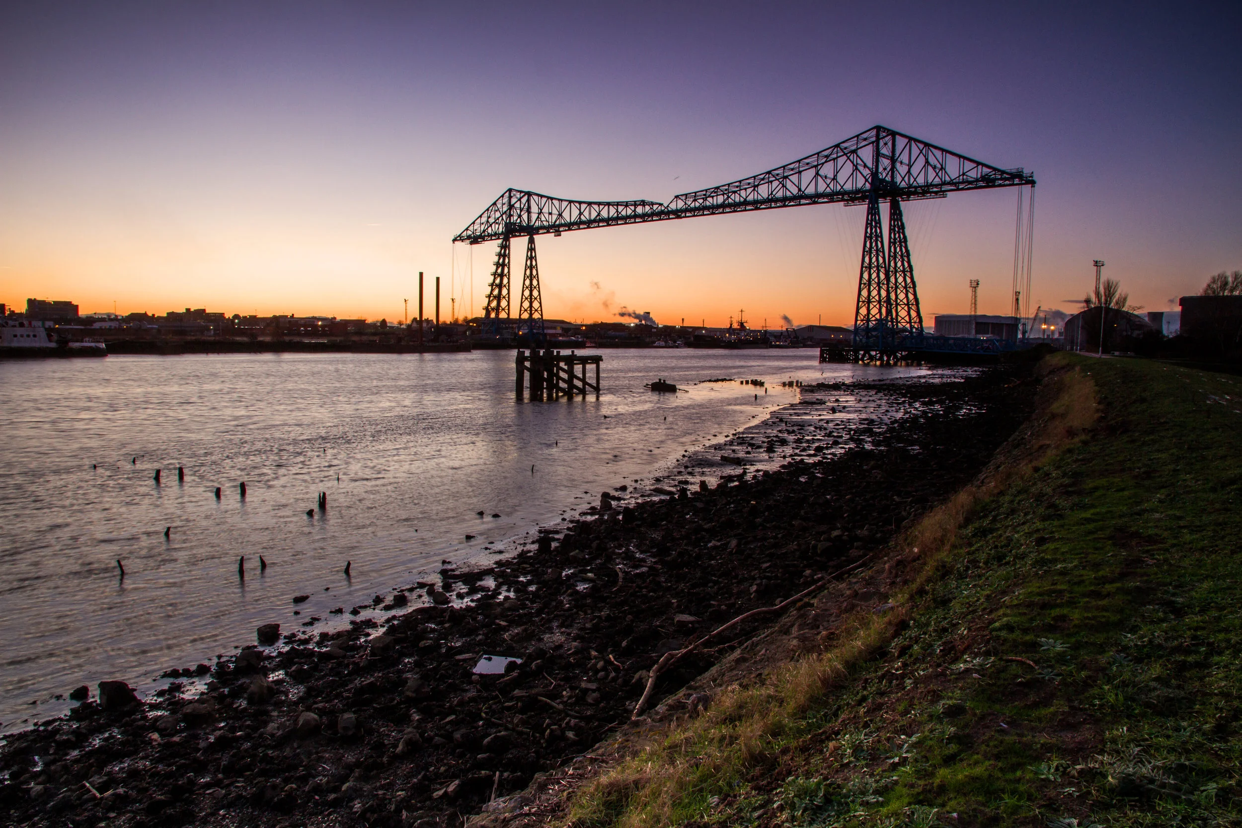 LDU241 - Dusk Over the Tees, Transporter Bridge