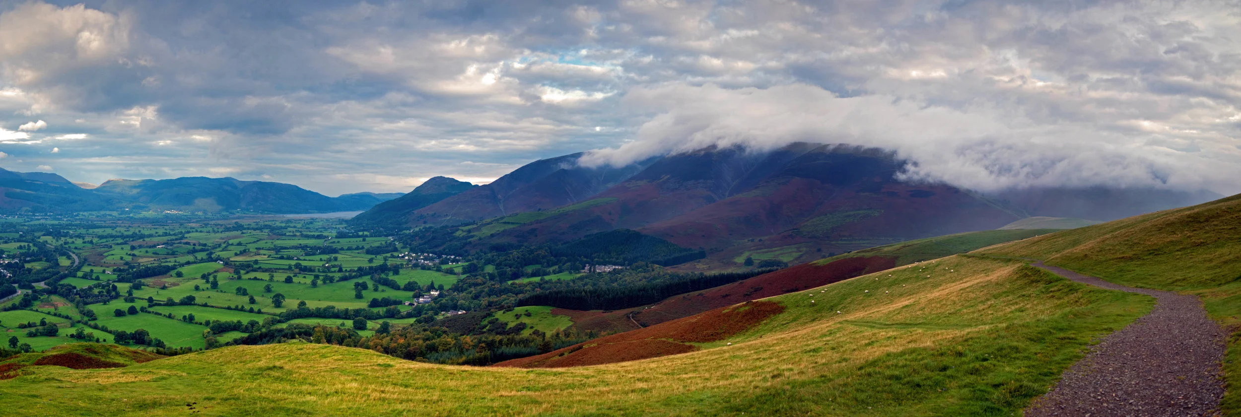 LD044 PP - Cloud covered Skiddaw and Derwent Valley