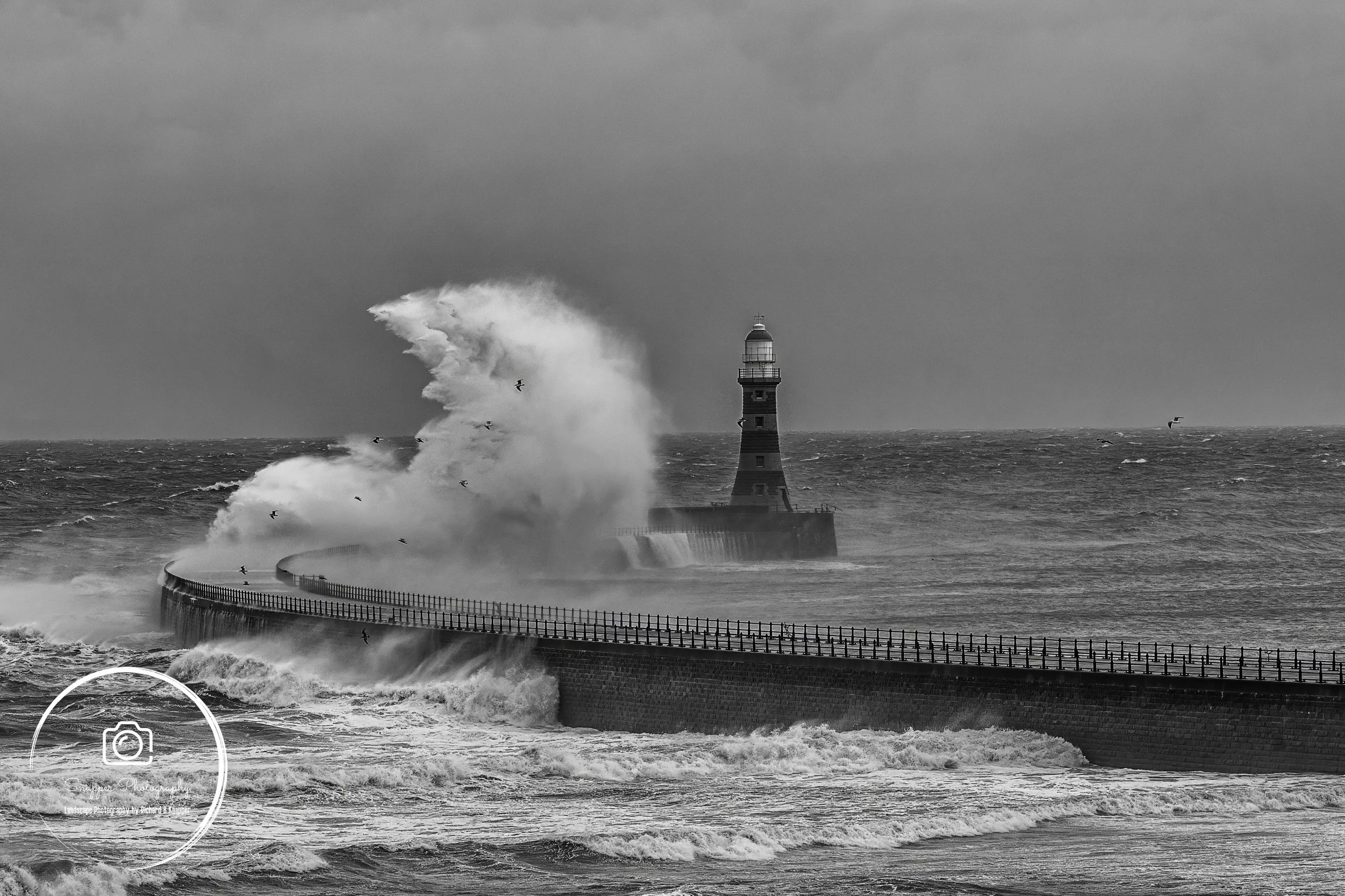 LDU305 (BW) - North Sea Blast, Roker Pier and Lighthouse.jpg