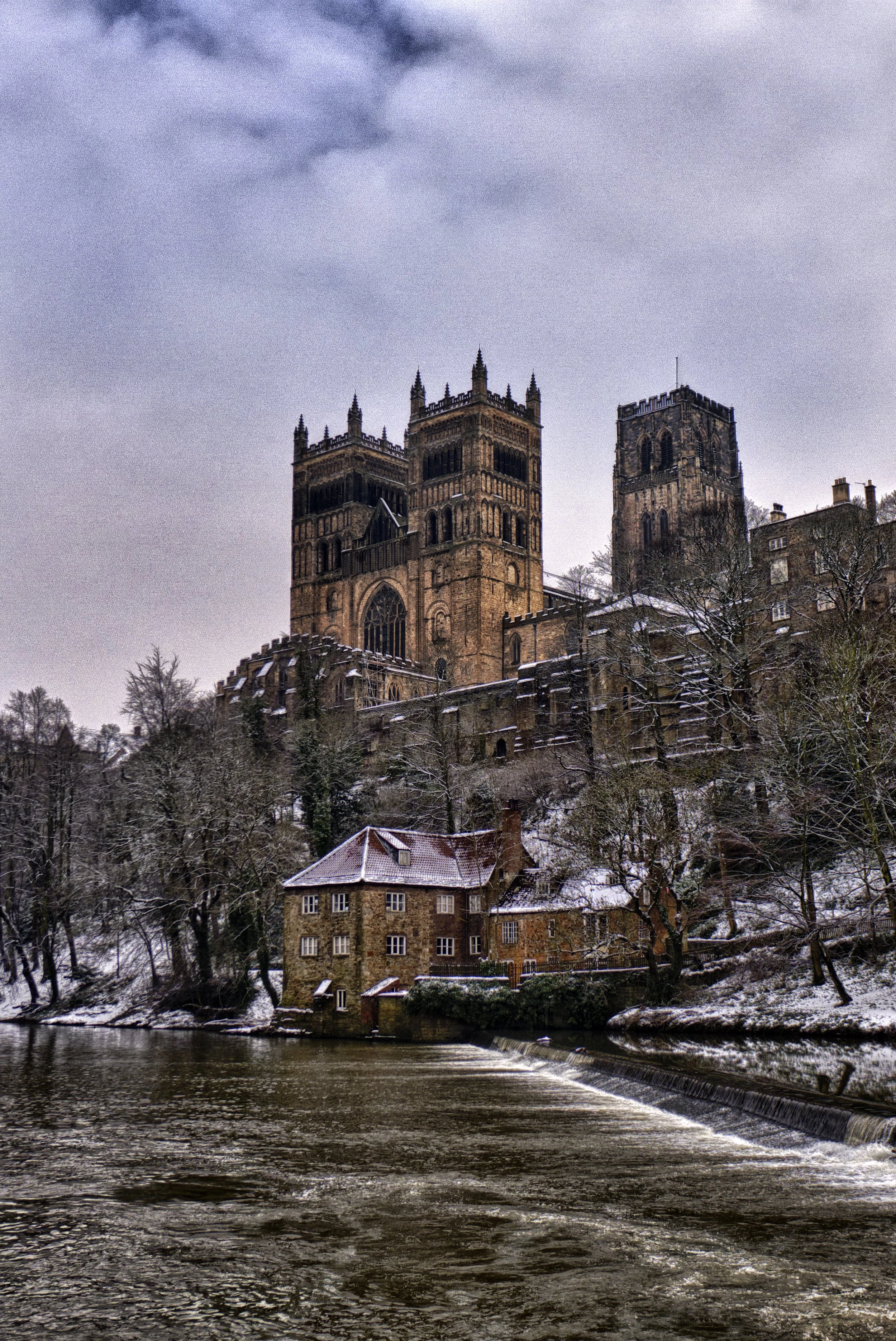 LDU190 - Snow Dusted Cathedral, Durham River Bank.jpg