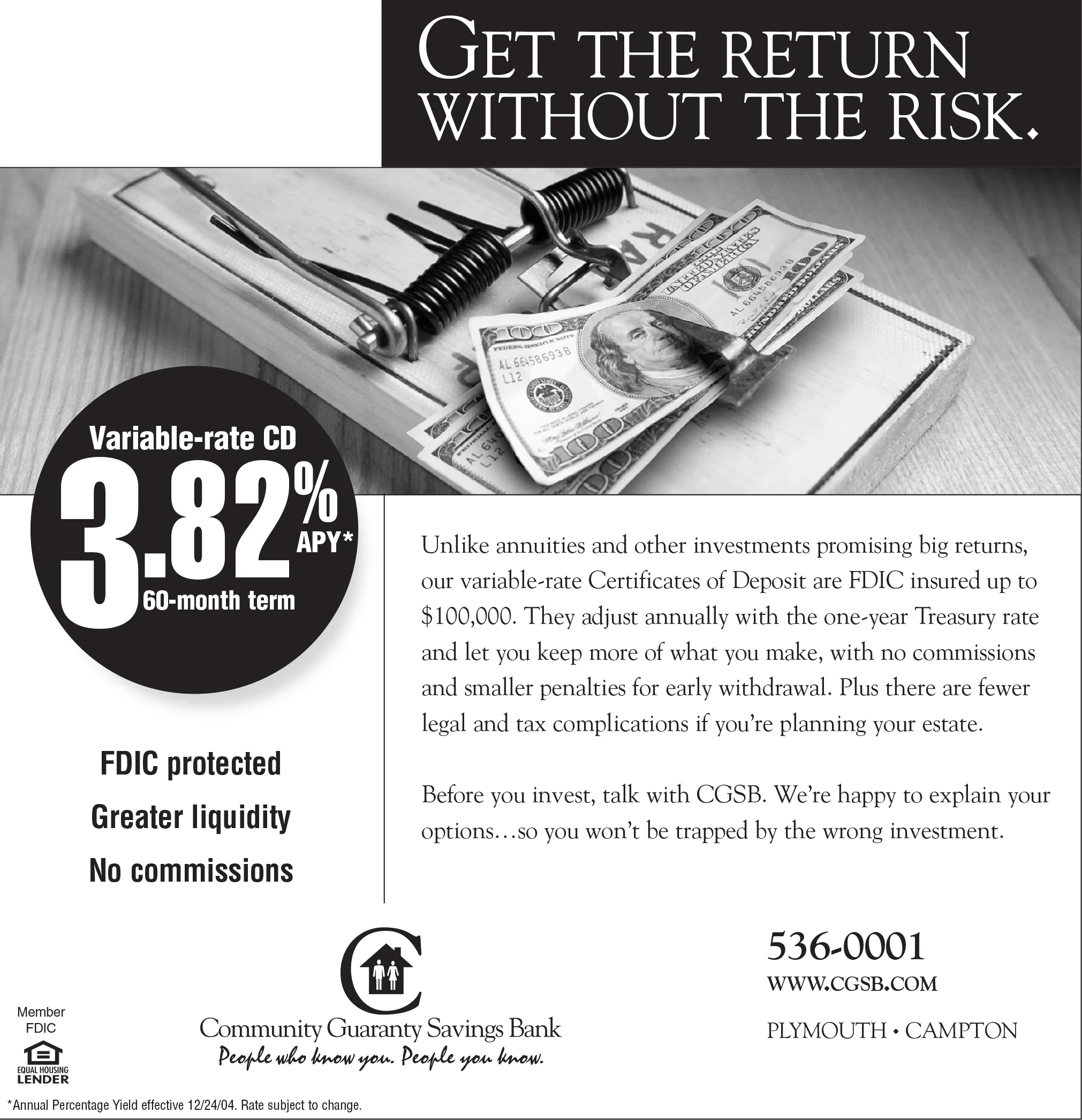 Community Guaranty Savings Bank - CD Ad