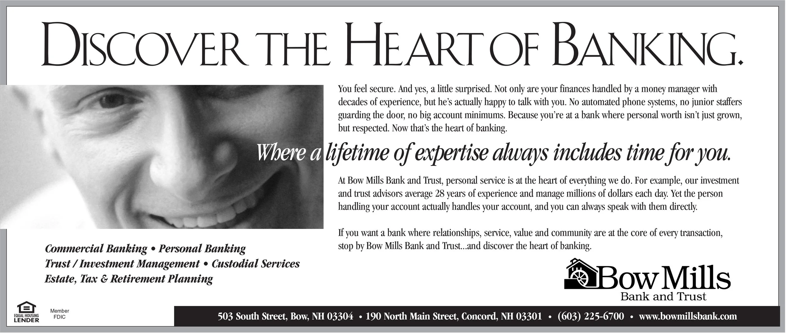 Bow Mills Bank and Trust - "Heart of Banking" Ad