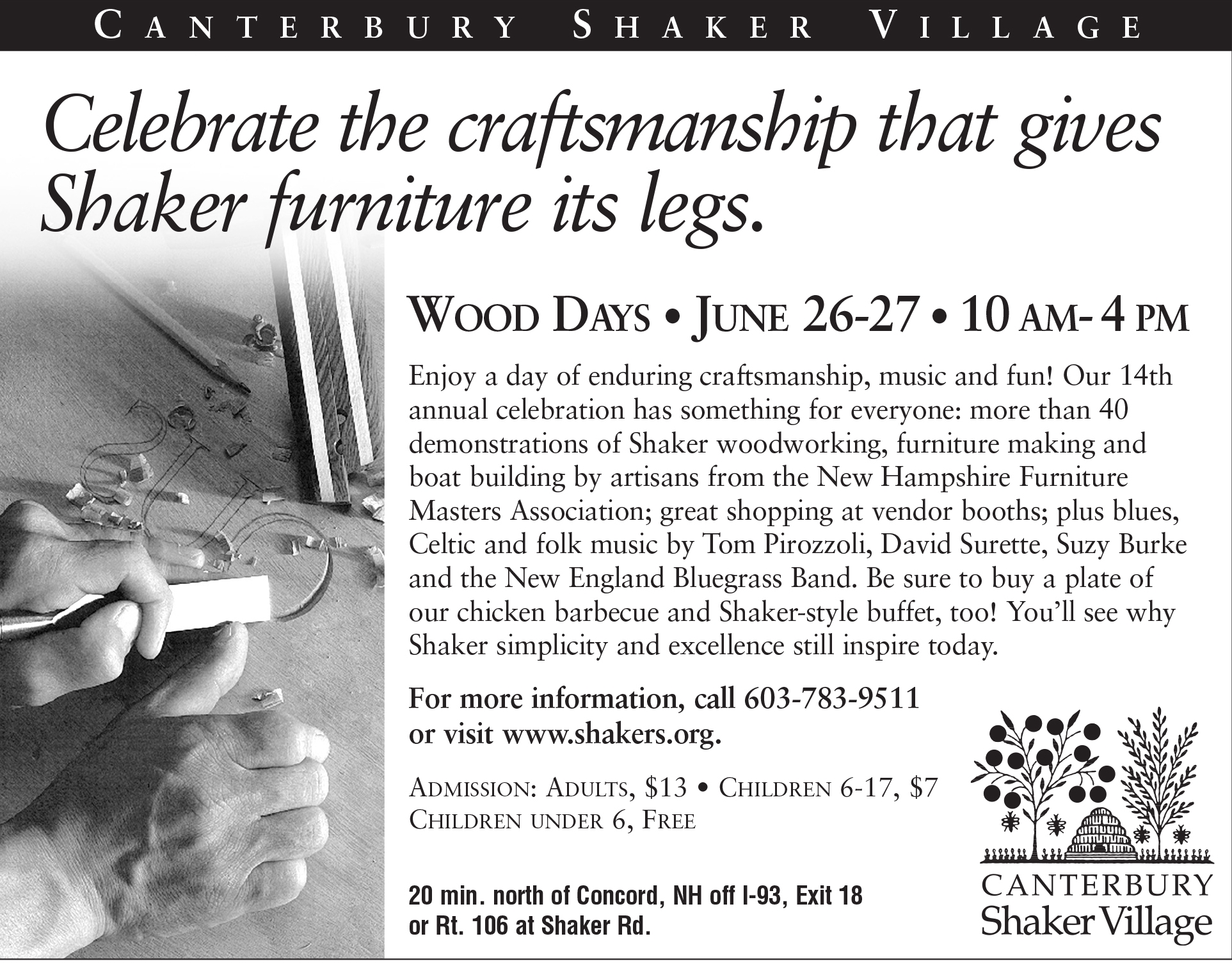 Canterbury Shaker Village - Newspaper Ad