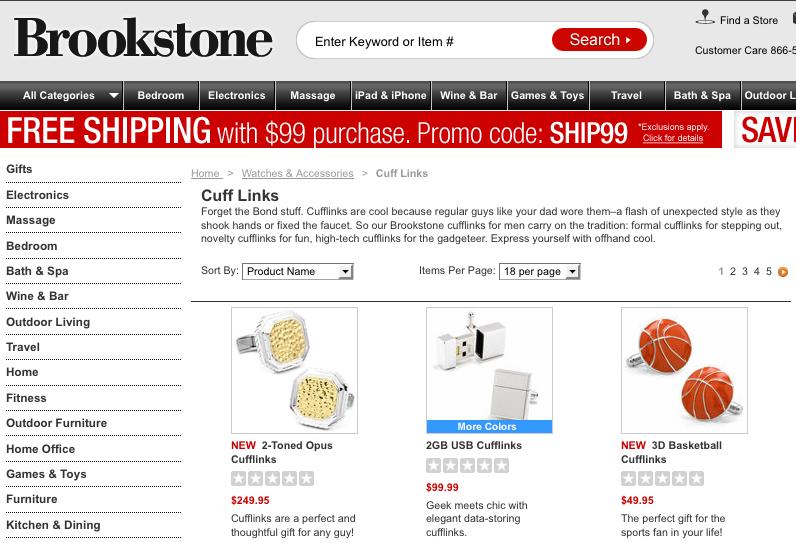 Brookstone - SEO Category Page