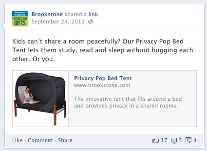 Brookstone Corp. - Facebook Post