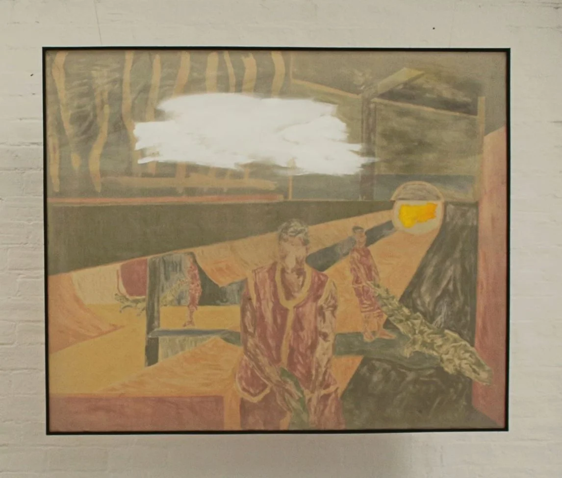 Oil and acrylic on canvas The painting has been reversed and re stretched and hangs a foot away from the wall, allowing light from the space to penetrate through and illuminate it . 140 / 170 m 2016