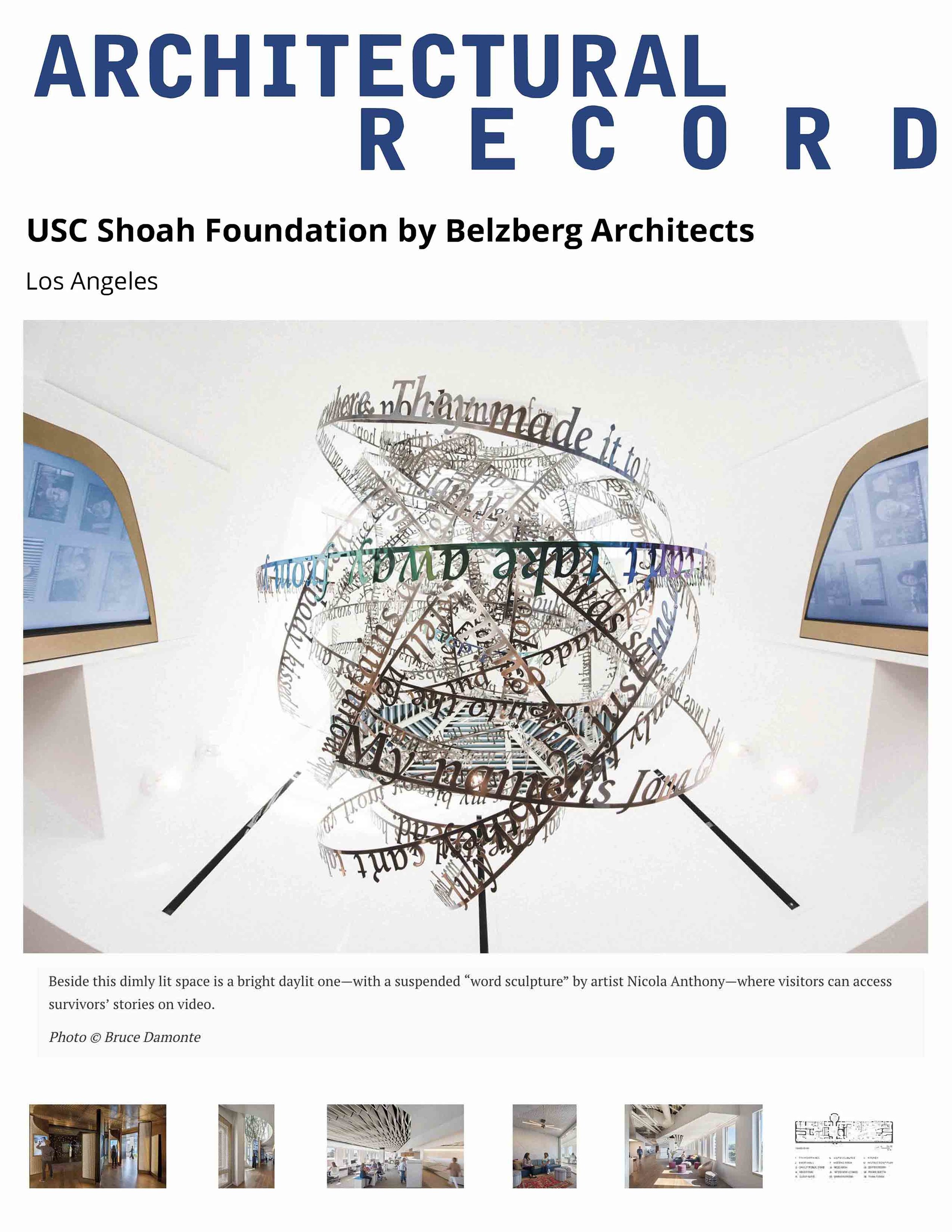 2019.03.07 Architectural Record_Nicola Anthony_USC Shoah Foundation