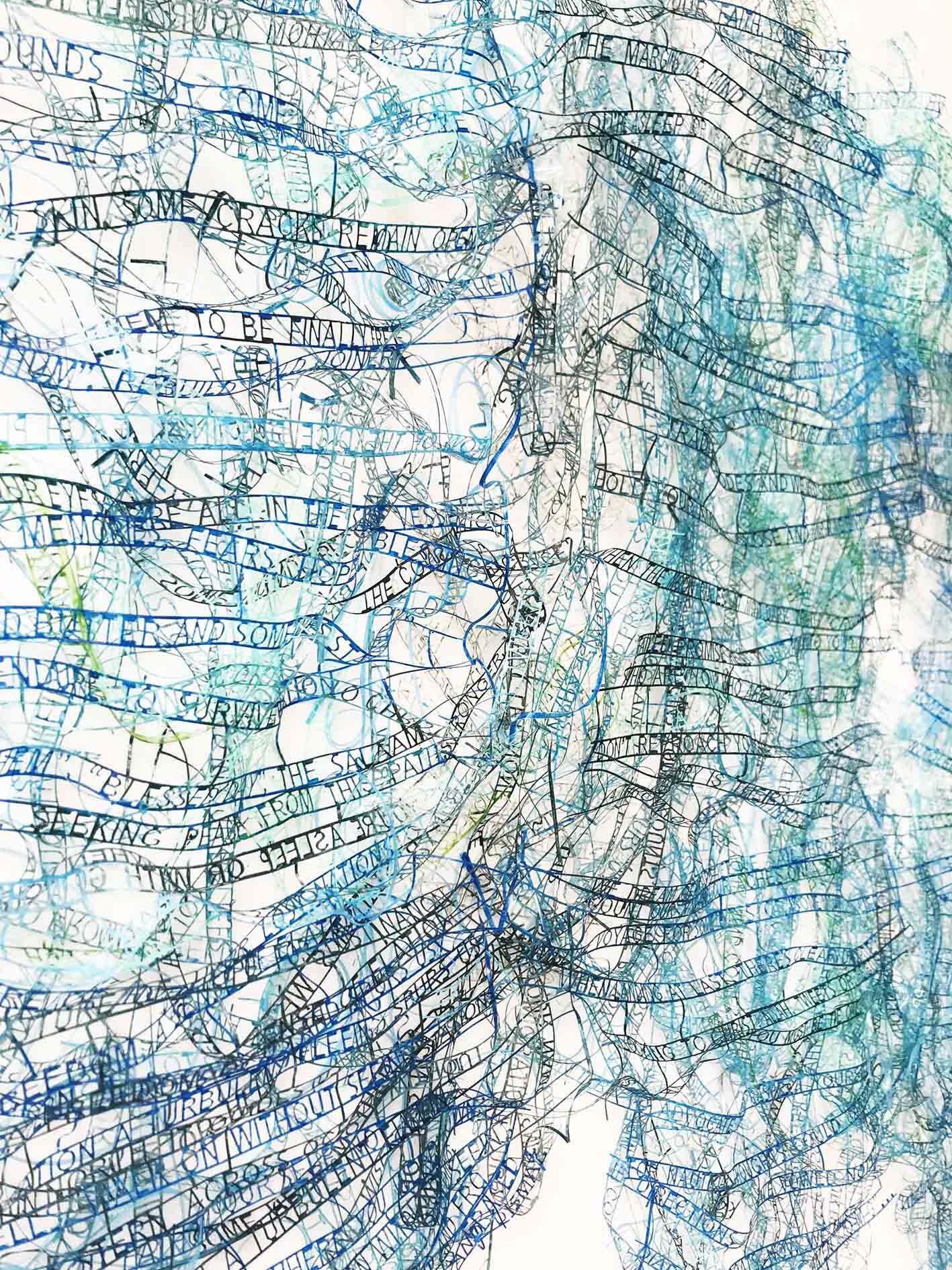 Poetry Net (I), (c) Nicola Anthony, 2019, detail closeup 2