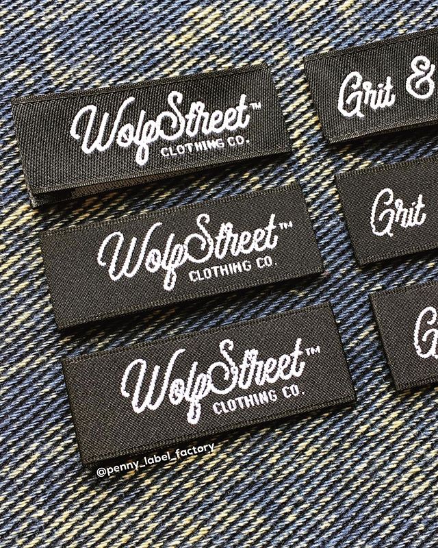 Hem tag samples of three different textures that we made for @wolfstreetatl 😎 To request sample packs or free quotations please email instagram@pennylabel.com 🖥