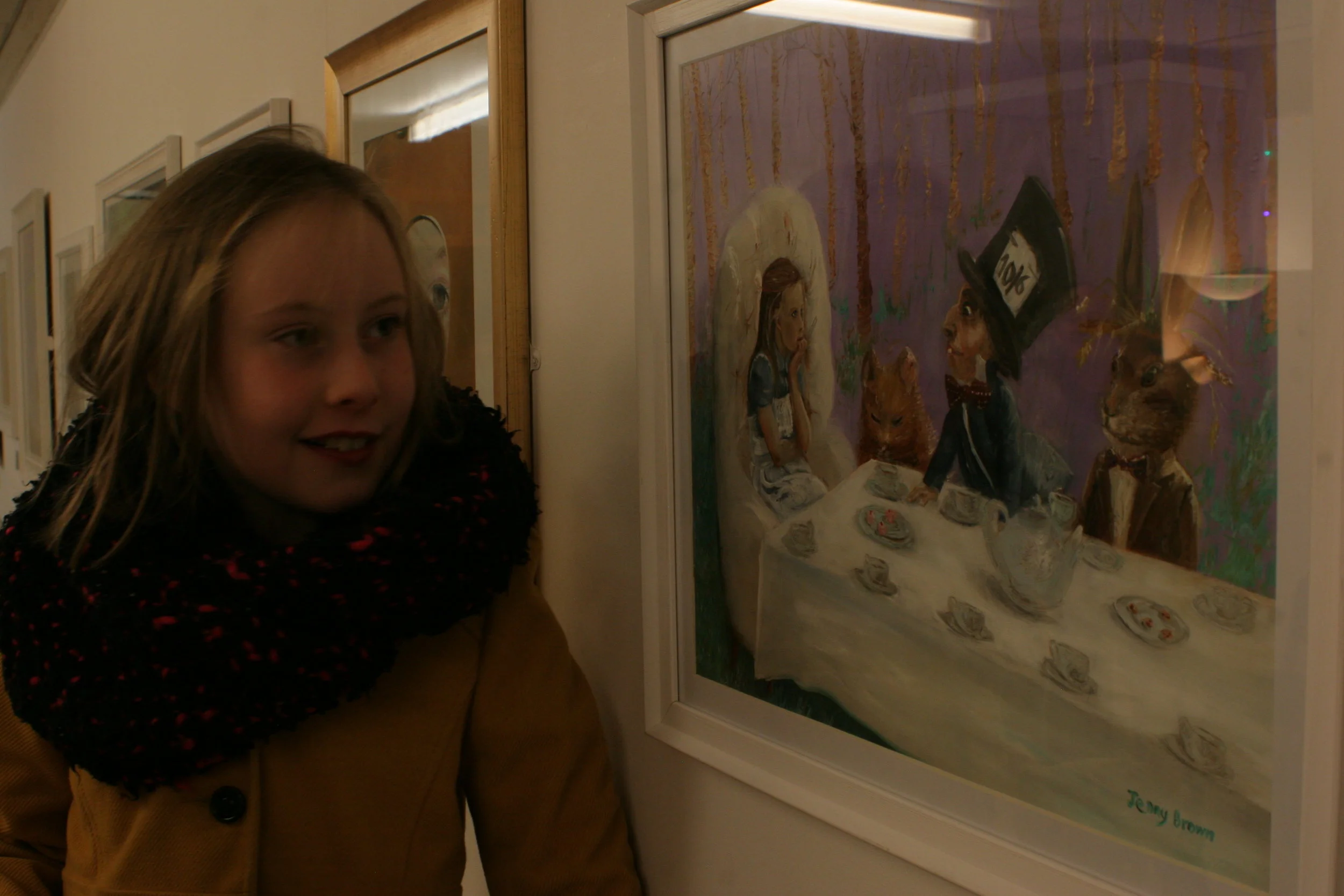 The model, Lily, enjoying the exhibition in North Ayrshire 2015.