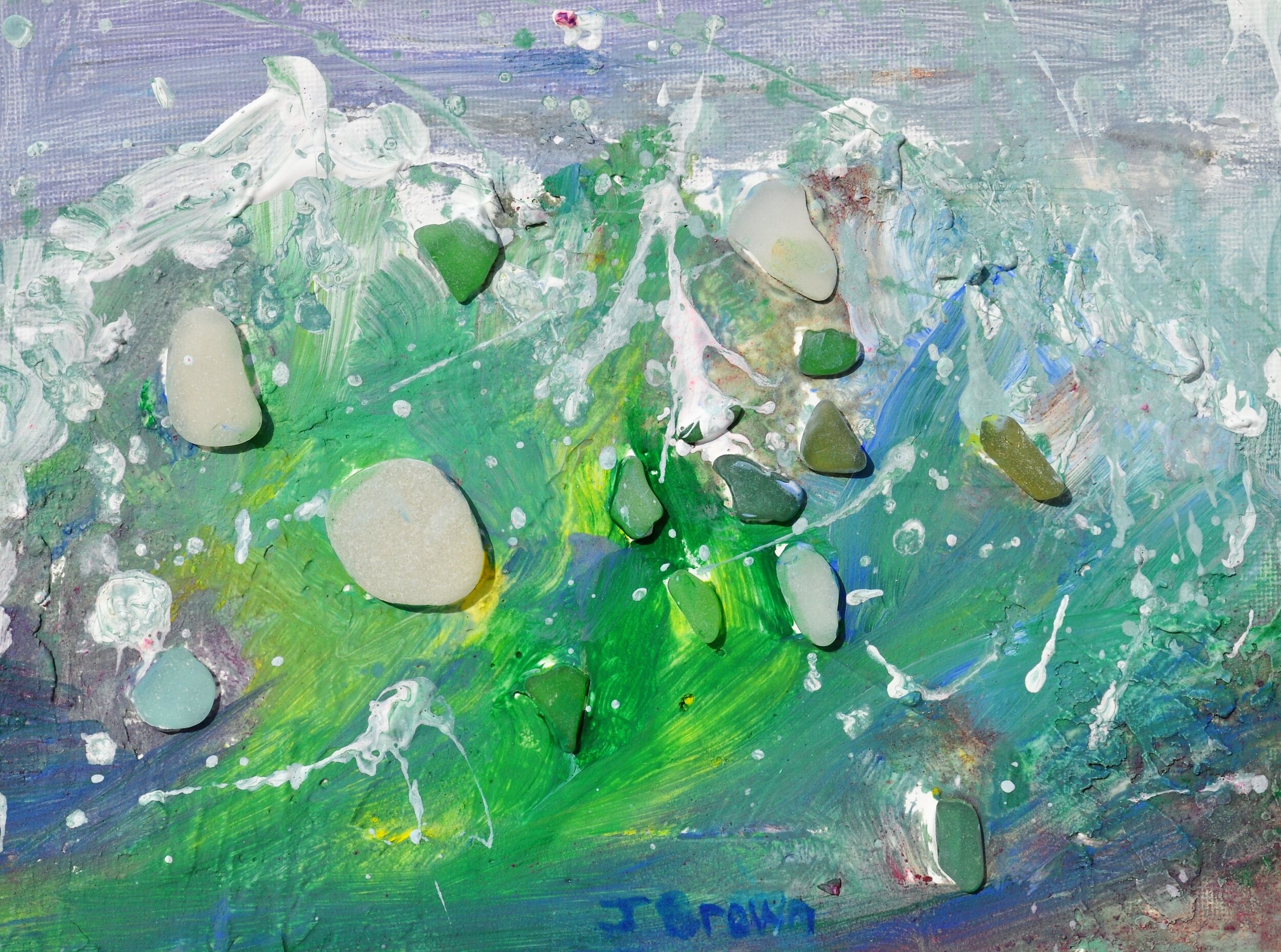 Foaming Wave with sea glass