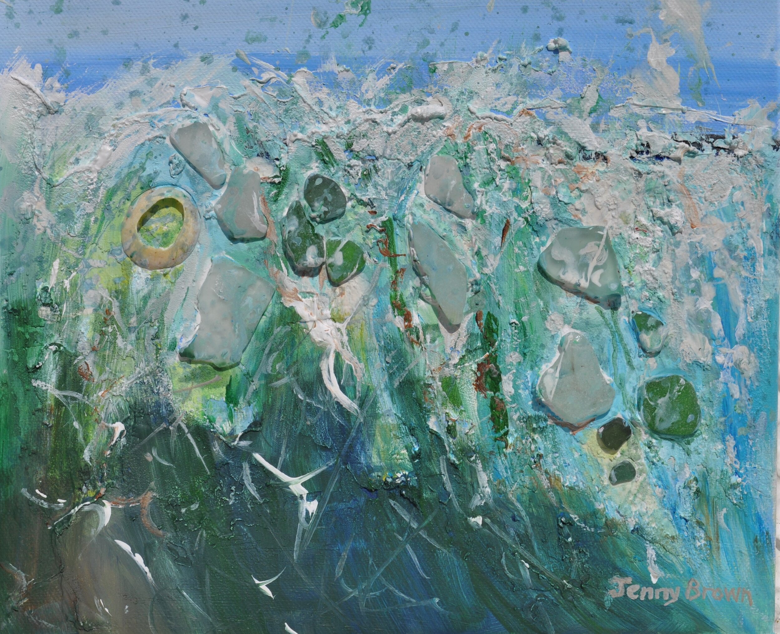 Sea Foam with sea glass