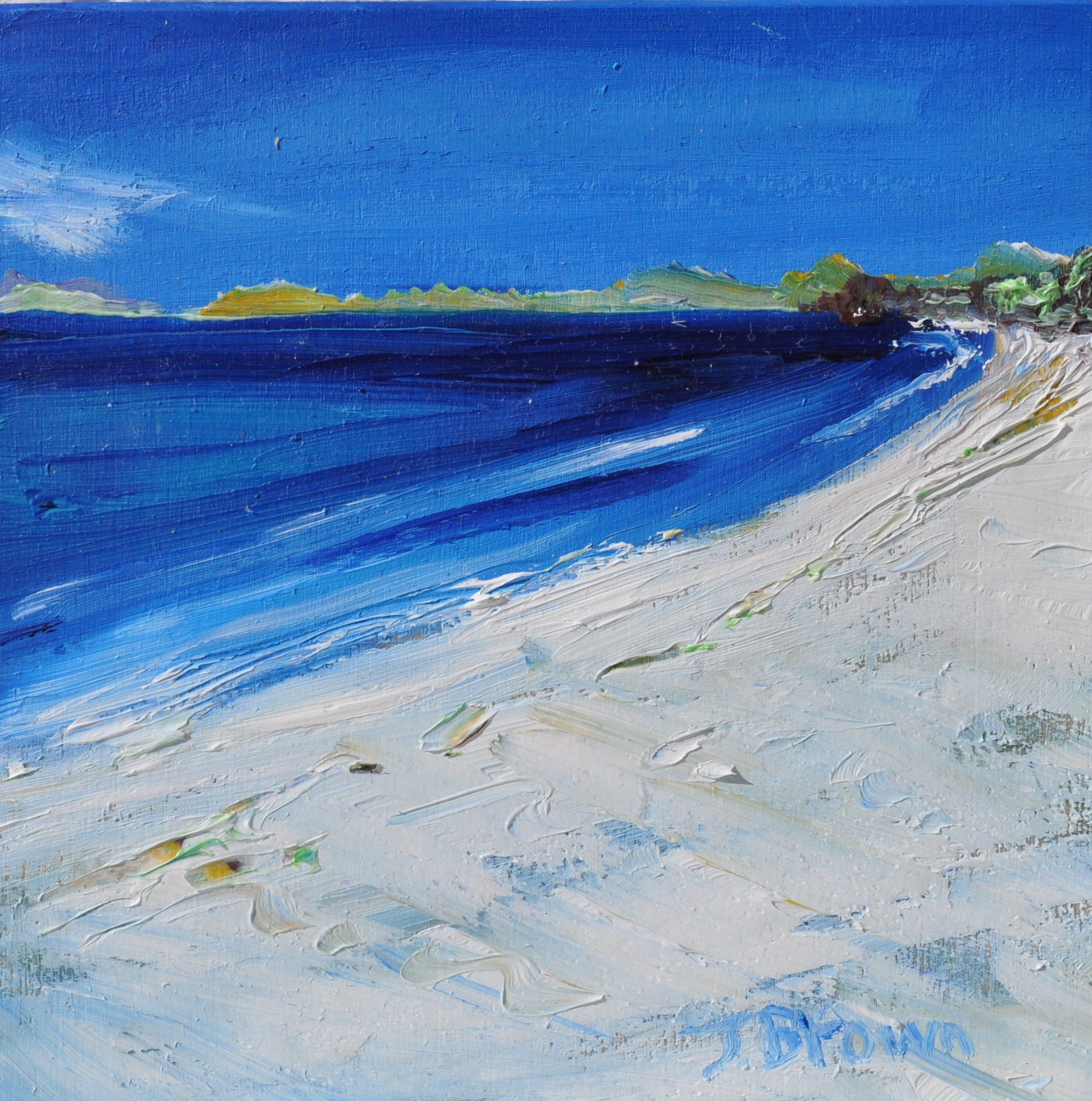 Hebridean Beach 12x12cm  Sold