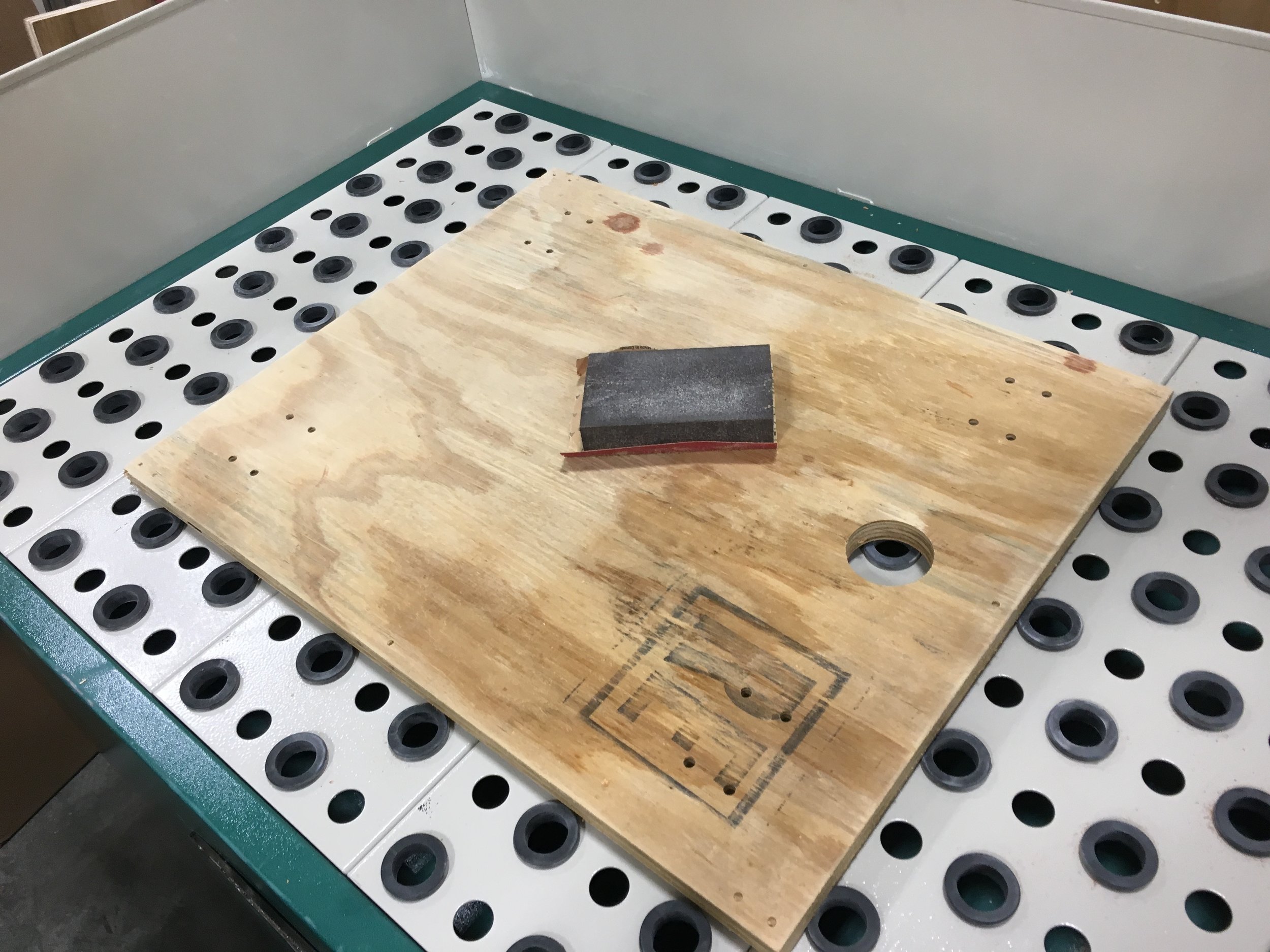 Preliminary sanding.