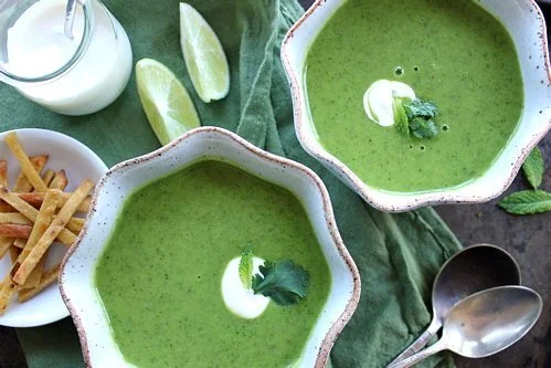 Zucchini Cilantro Soup with Chile and Mint