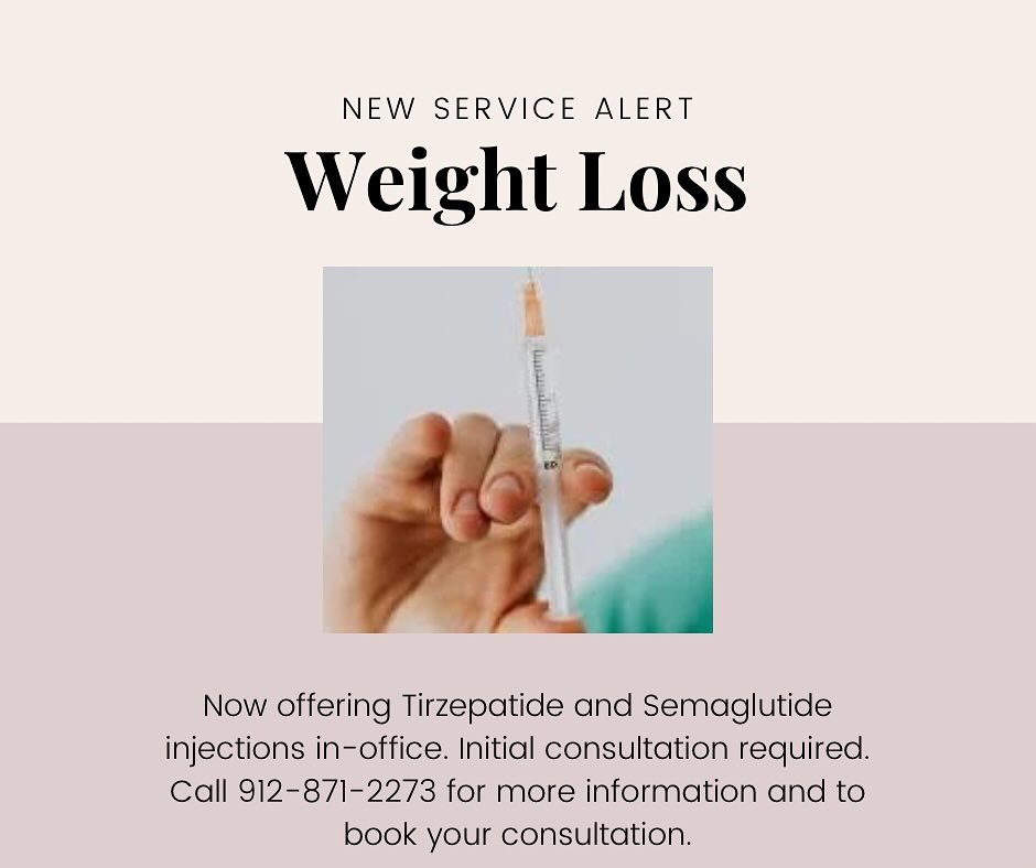 𖤓 NEW SERVICE ALERT 𖤓

Southern Family Medicine is now offering Tirzepatide and Semaglutide injections in office. Let us help kickstart your weight loss and health goals. Call 912.871.2273 to book your initial consultation today!