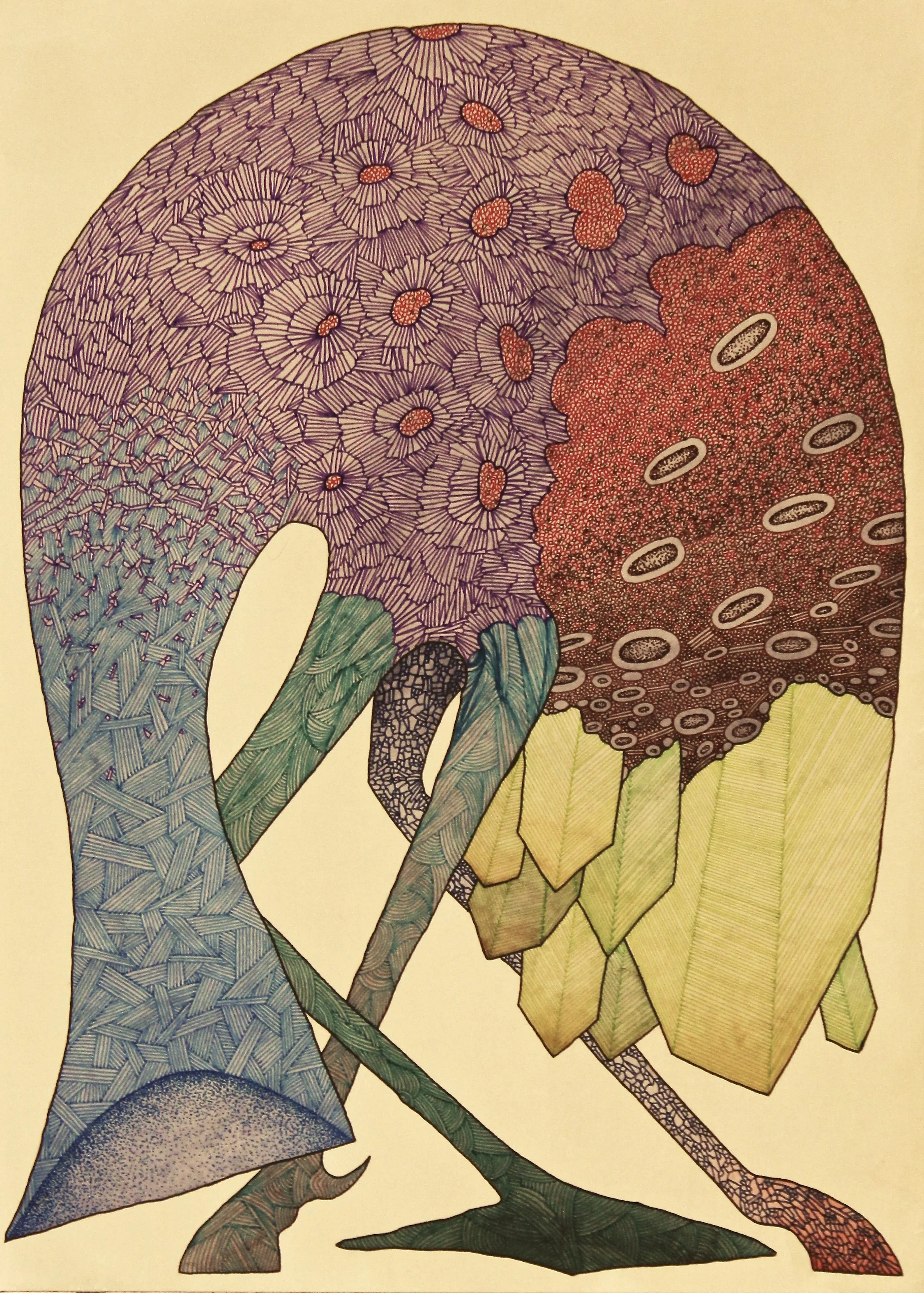 Lithomorph 3. Watercolor and Pen on Paper 10"X14" 2014