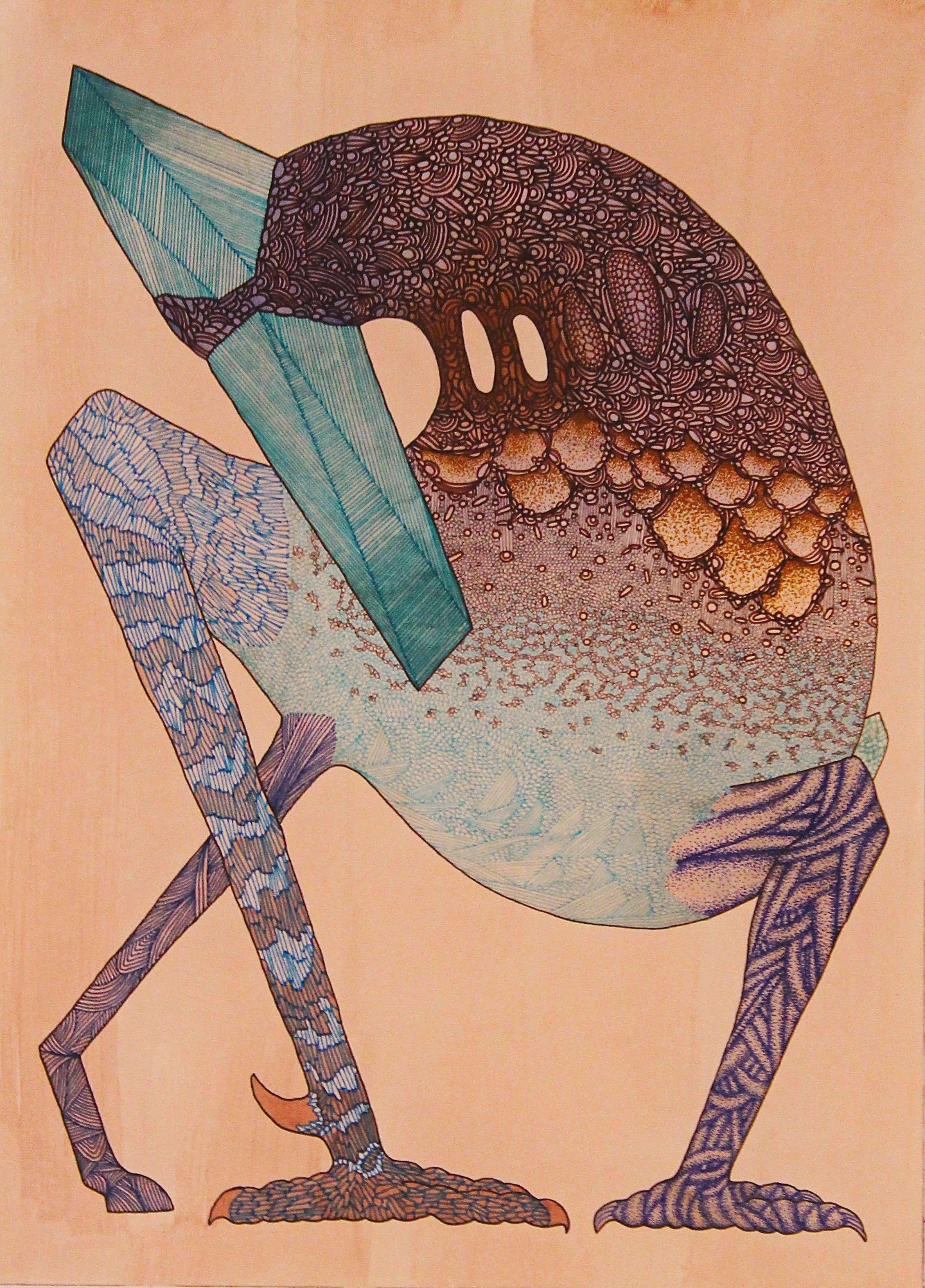 Watercolor and Pen on Paper 10"X14" 2014